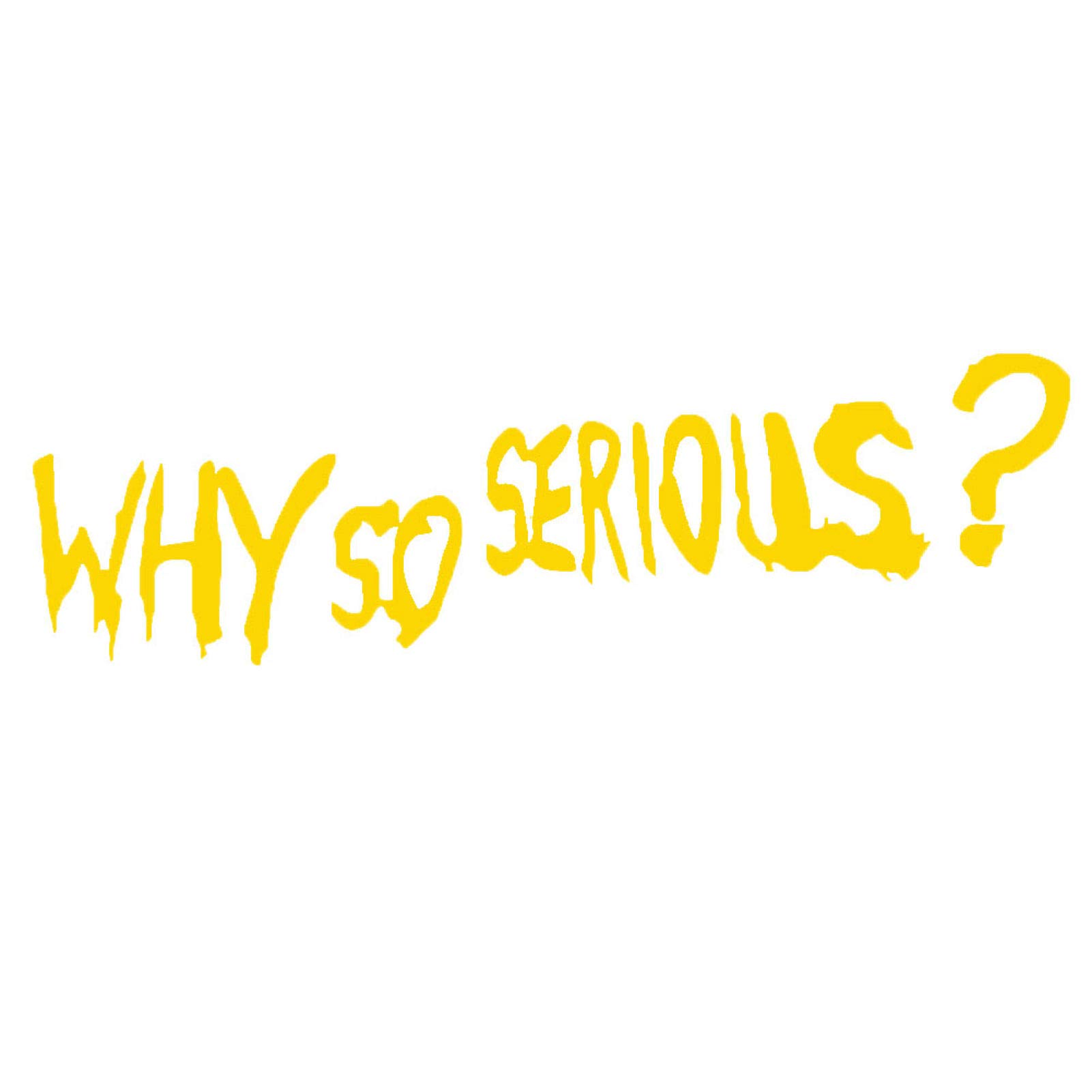 Why So Serious Funny Car Decal - Reusable Reflective Vinyl Sticker for Car Windows & Bumpers - Joker Inspired Movable Vehicle Decoration (Black) - Perfect for Halloween, Comic Con & Car Shows