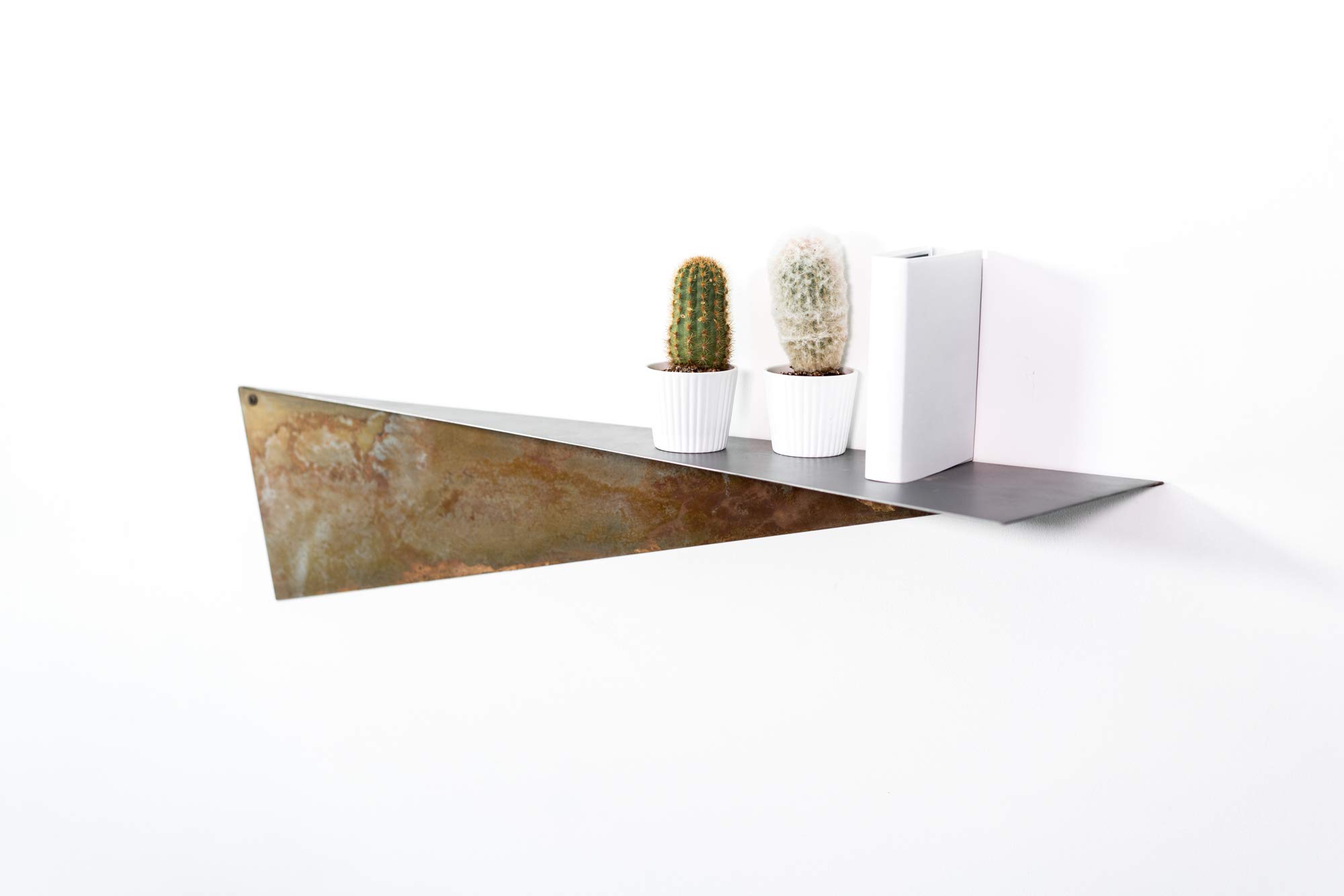 EWART WOODS Geometric Floating Wall Shelf - Handmade Modern Wooden Shelf for Living Room, Bedroom & Office Decor - Wall Mounted Storage & Display Shelf