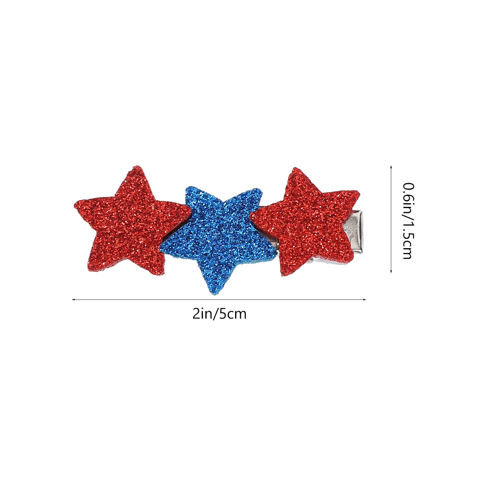 Beaupretty 8Pcs Star Hair Clips - Cute Star Shaped Hair Pins for Girls, Women | Hair Accessories for Birthday Party, Daily Wear, Independence Day, Festival | Perfect Gift for Kids & Teens (5X1.5X1.5CM) | Great for School, Cosplay, Photo Shoots & Special Occasions