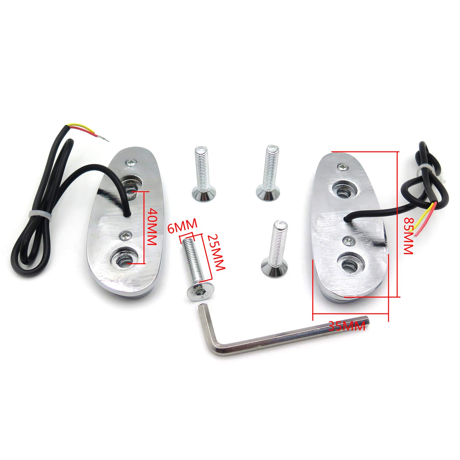 LED Signal Mirror Block Off Plate - Chrome for Suzuki GSXR 600 750 (2001-2005) | No Logo Design | P/N MT222-009A | Motorcycle Accessory for Street & Track Racing