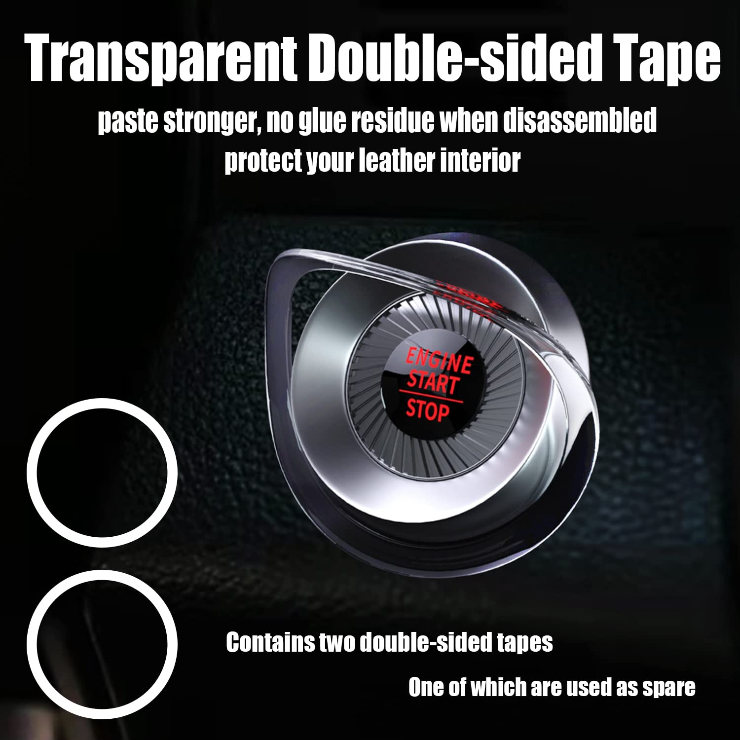 Universal Car Push Start Button Cover - Rotating Engine Start Stop Button Protector for Cars & Motorcycles (Anime-Black) | Durable Anti-Scratch Accessory for Enhanced Vehicle Interior Protection