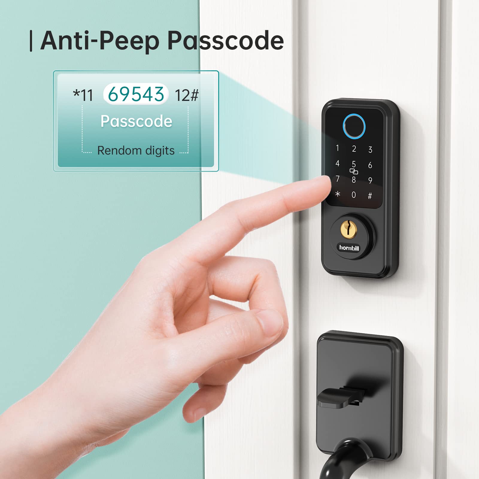 WiFi Smart Door Lock with Alexa & Google Home Compatibility - Keyless Entry Fingerprint Deadbolt - Remote Lock/Unlock via App - Bluetooth Smart Lock with Auto Lock & IC Card Access - Perfect for Home, Office & Vacation Rentals