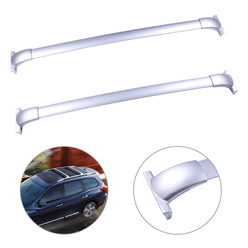 Nissan Pathfinder 2013-2020 Cross Bar Roof Rack - Silver Heavy Duty 150LBS Capacity, Compatible with Side Rails - Universal Roof Top Cargo Carrier for Luggage, Bikes, Kayaks & Outdoor Gear
