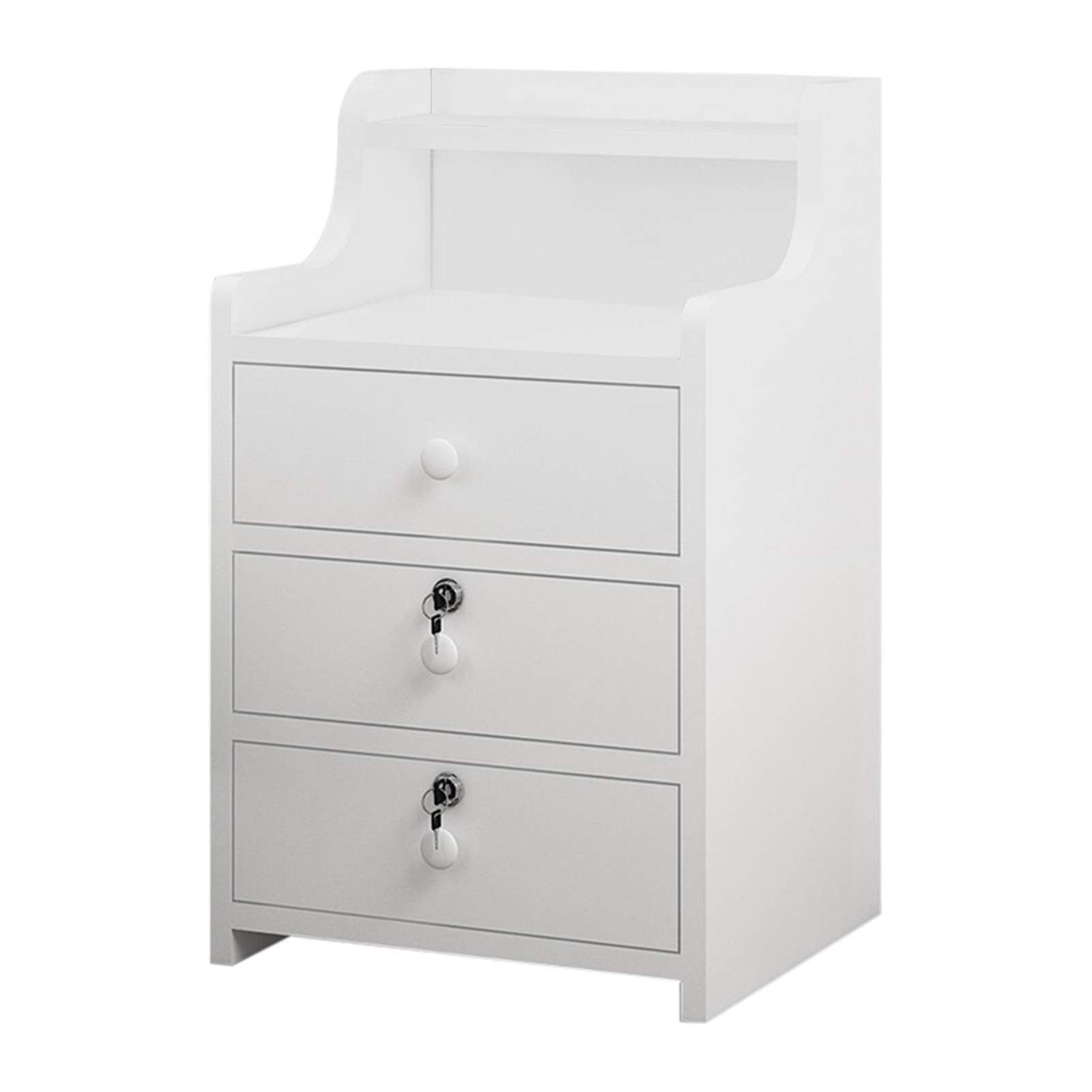 Modern White Nightstand - Compact & Simple Bedside Table for Bedroom, Coffee Table for Apartment | Space-Saving Storage Locker with Sleek Design | Perfect for Small Spaces, Dorm Rooms & Home Office Use
