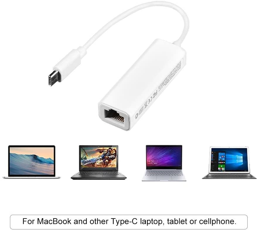 USB C to Ethernet Adapter 1000Mbps, Thunderbolt 3 & USB-C Gigabit LAN Network Adapter for MacBook Pro/Air, Windows Laptops, Chromebook - Stable Wired Internet Connection for Gaming, Streaming & Remote Work