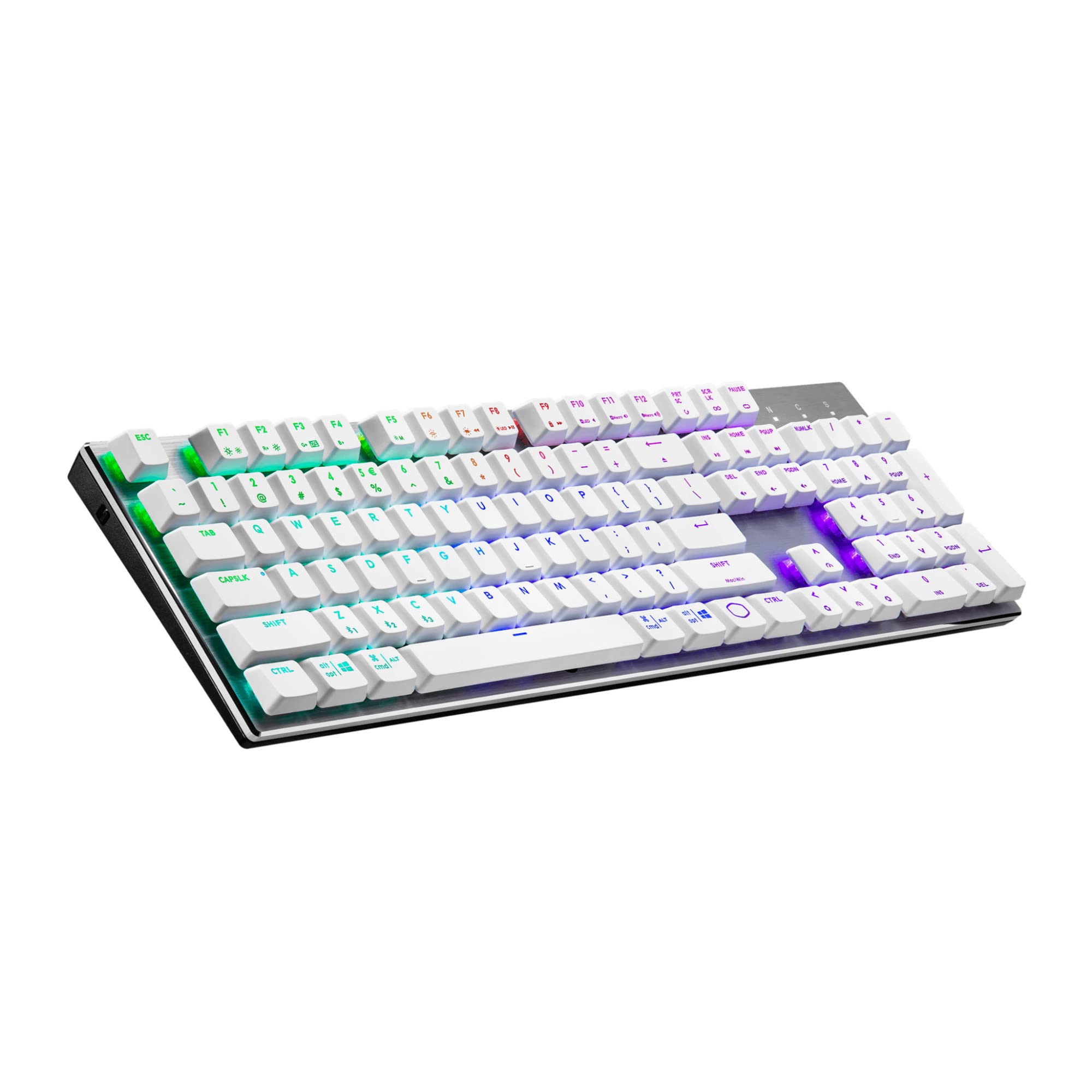 Cooler Master SK653 Wireless Bluetooth Mechanical Gaming Keyboard - Low Profile, Linear Red Switches, RGB Backlit, Ergonomic Design for Mac & Windows (Silver/White, QWERTY) | Perfect for Office Work, Gaming & Typing