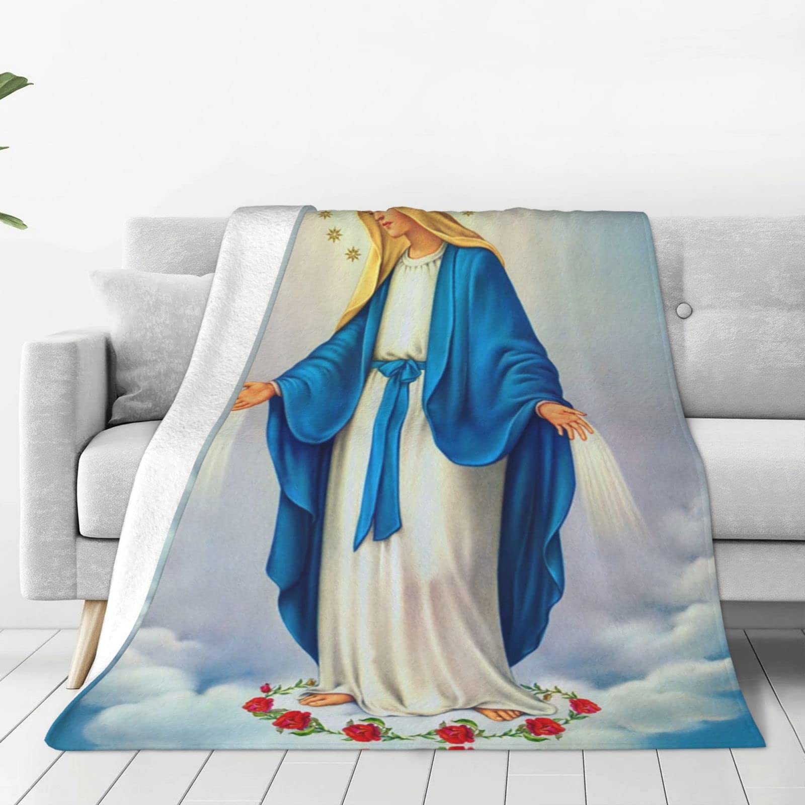 YUNTONG Holly Mary Blessed Virgin Mary Our Lady of Guadalupe Fleece Blanket - 60