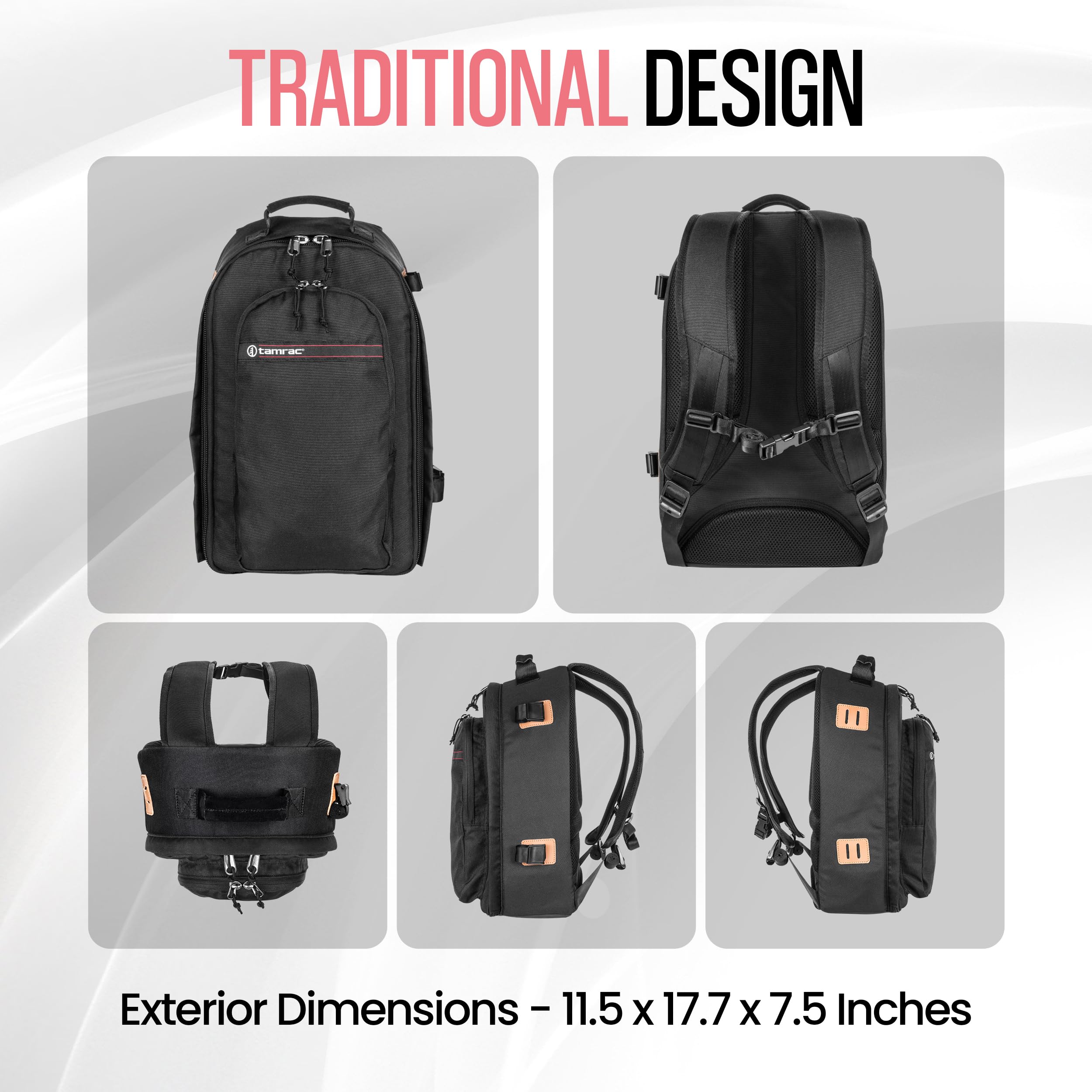 Tamrac Pasadena DSLR Camera Backpack for Photographers - Professional Photography Bag with Laptop Compartment & Tripod Holder - Travel Camera Case for DSLR, Mirrorless Cameras & Accessories - Perfect for Outdoor Shooting, Travel & Daily Photography (Black)