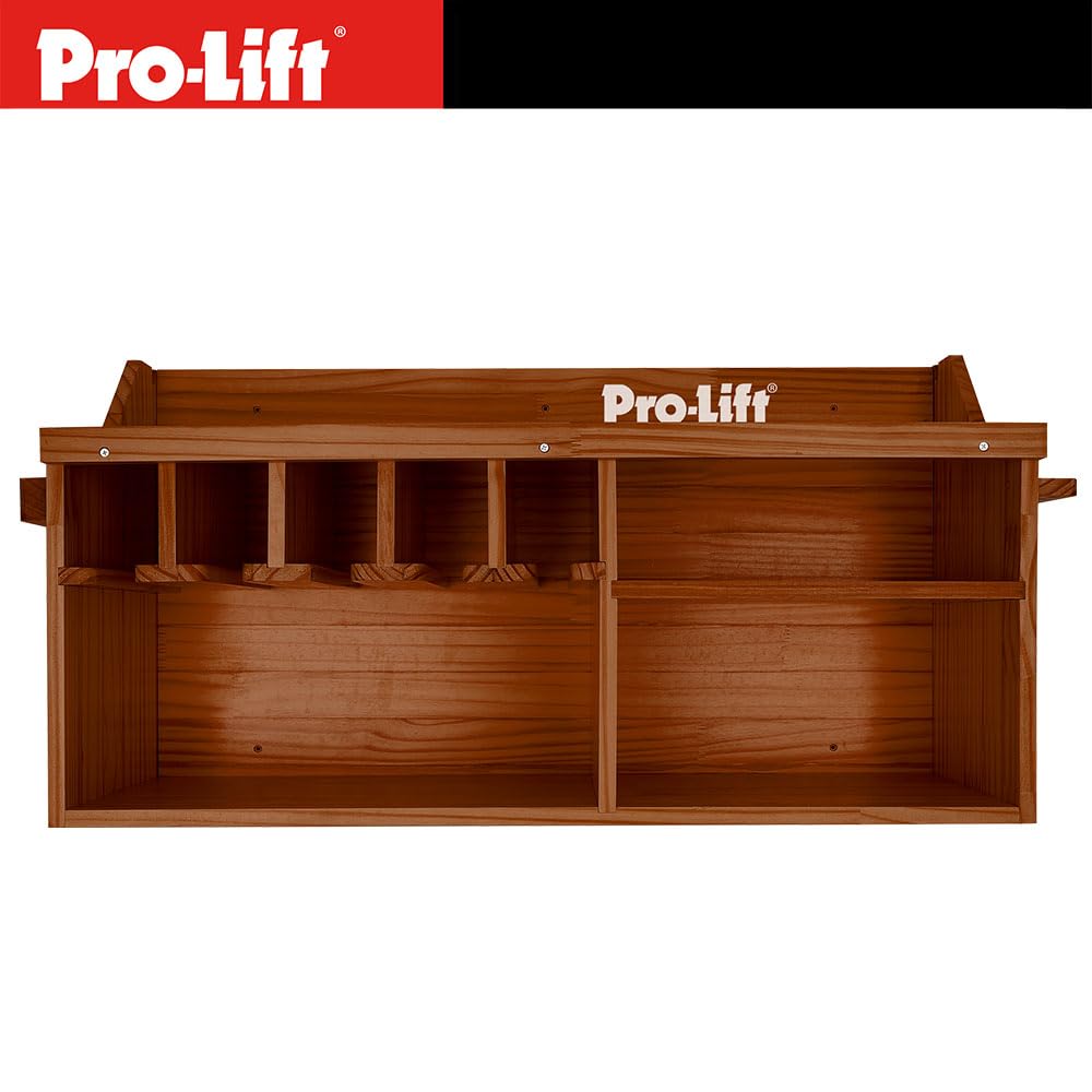 Pro-Lift Cordless Drill Organizer – Wall Mount Power Tool Storage Rack with 5 Hanging Slots, Wooden M-004W2 – Perfect for Garage, Workshop & DIY Tool Organization