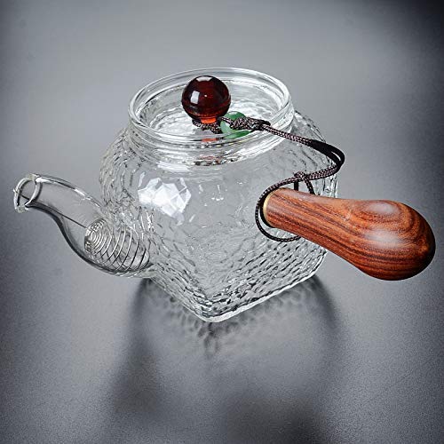 Premium 700ML Glass Teapot with Ceramic Liner - Elegant Plum Blossom Design for Electric Stove Use | Perfect for Tea Ceremonies, Home Decor & Gift Giving