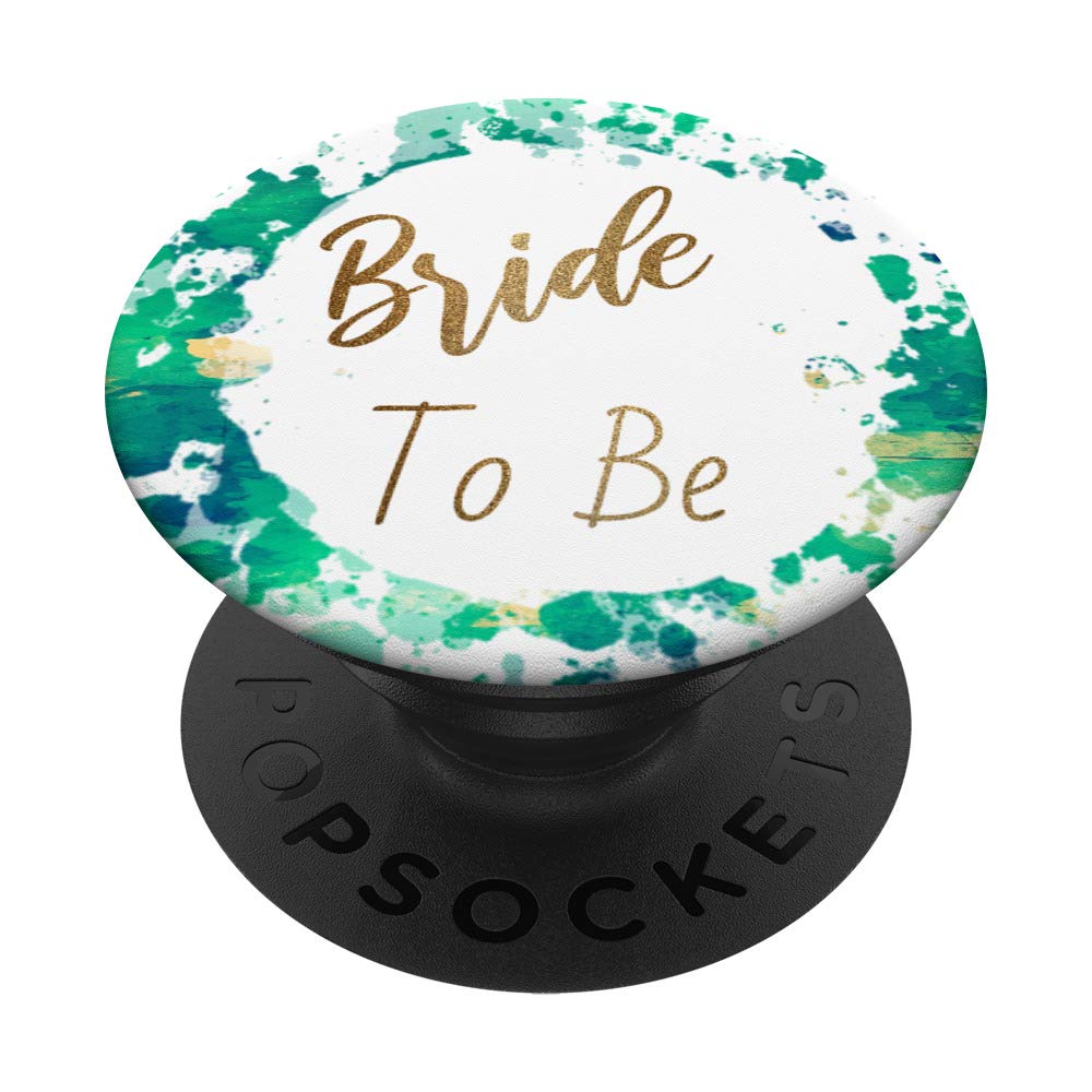 Bride To Be Just Engaged Teal Green Watercolor Tumbler - Perfect Wedding Shower Gift for Bridesmaids, Bachelorette Party & Newly Engaged Couples