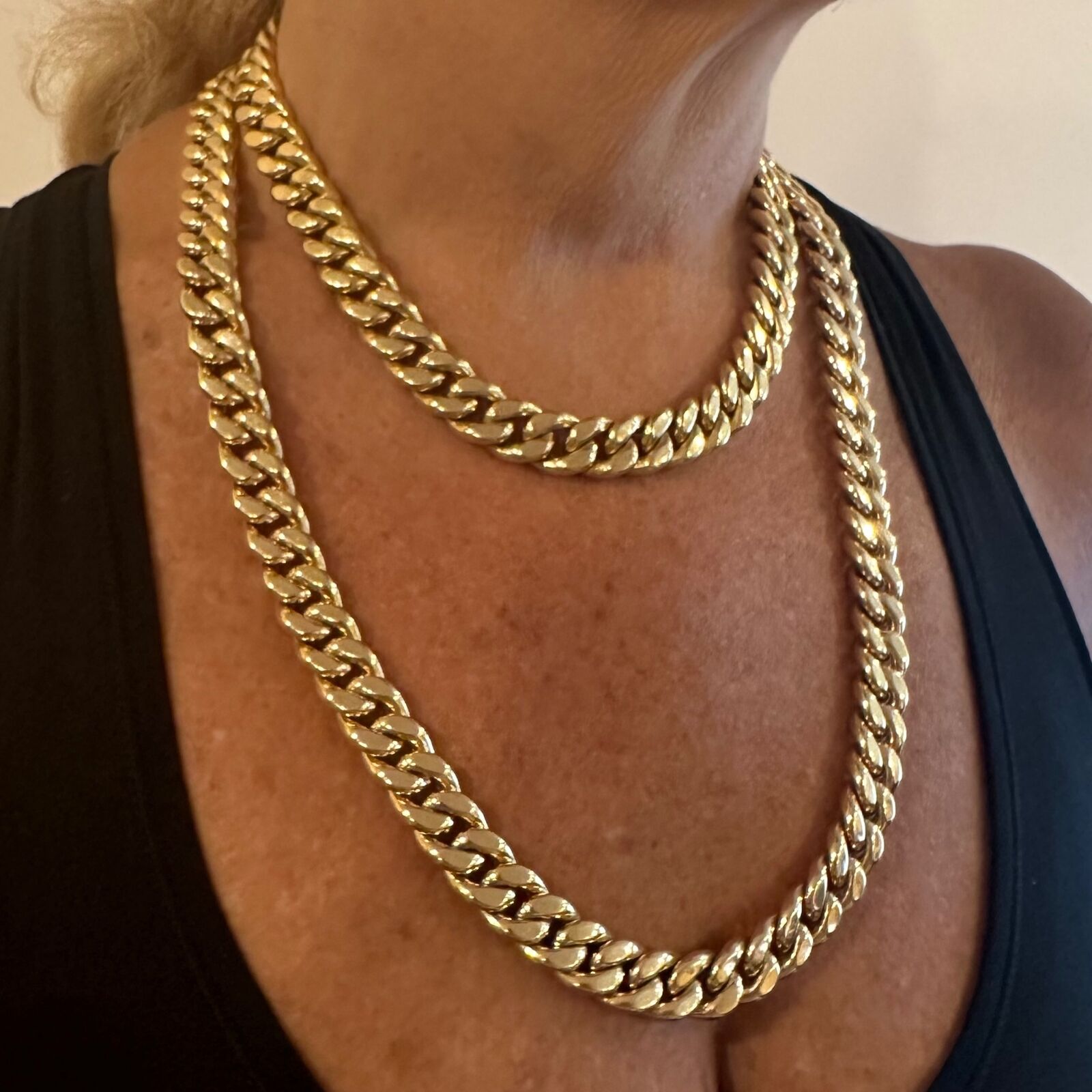 Authentic Bvlgari Bulgari 18k Yellow Gold Curb Link Long Necklace Set - Luxury Italian Jewelry for Women, Perfect for Weddings & Special Occasions