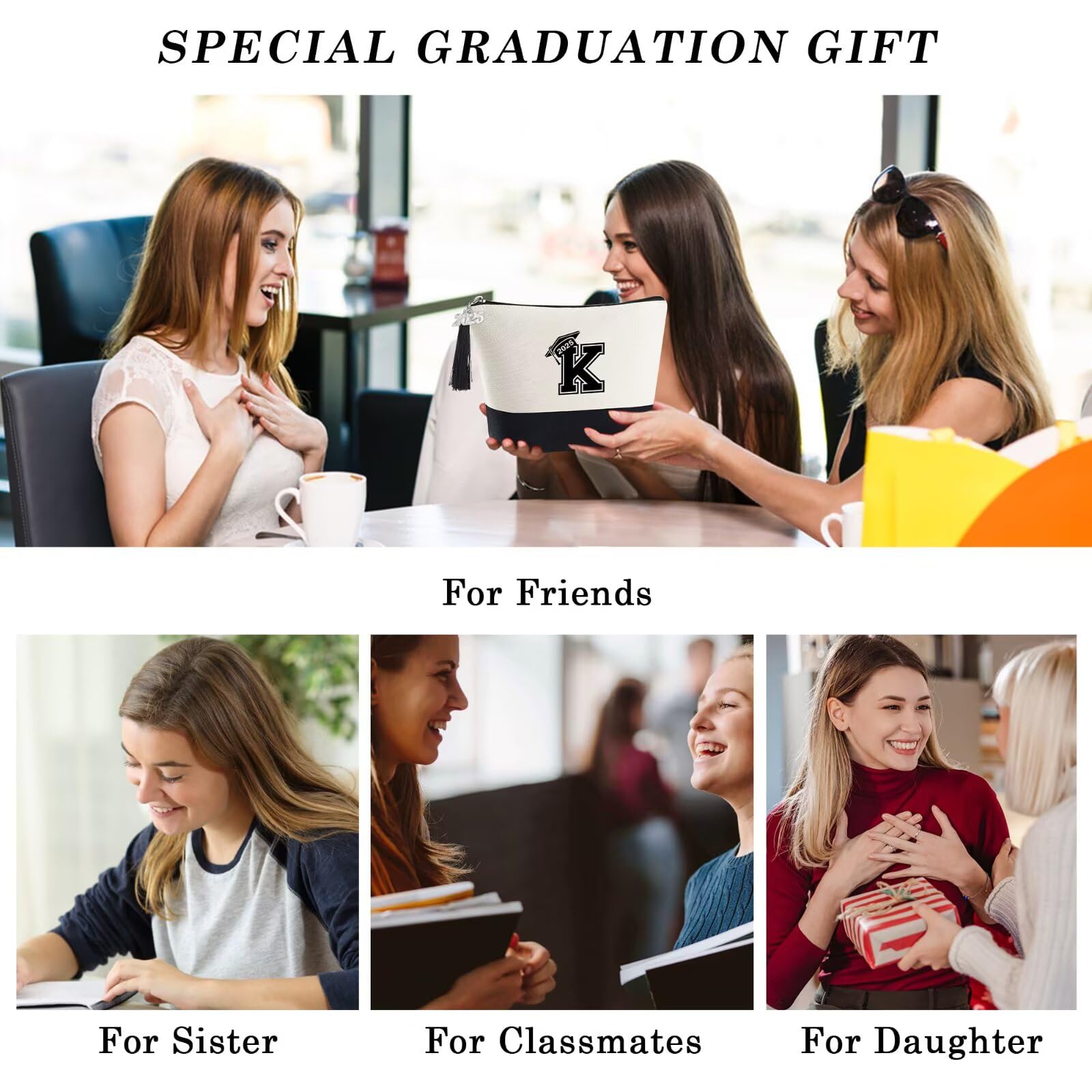 YOOLIFE Elegant Makeup Bag for Women - Perfect Graduation Gift, Teacher Appreciation Present & Class of 2025 Keepsake | Skincare Cosmetic Organizer for Sisters, Friends | Ideal for Travel, Daily Use & Special Occasions