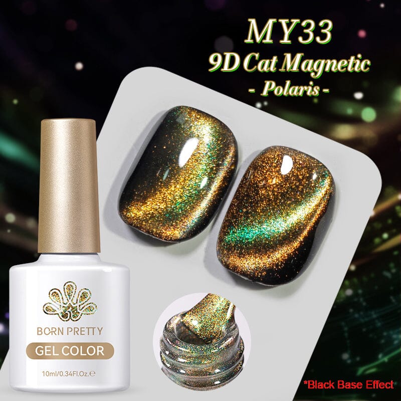 9D Cat Magnetic Gel Polish MY33 Polaris 10ml - Long Lasting Nail Polish for Salon & Home Manicure - Perfect for Nail Art, Special Occasions & DIY Nail Designs