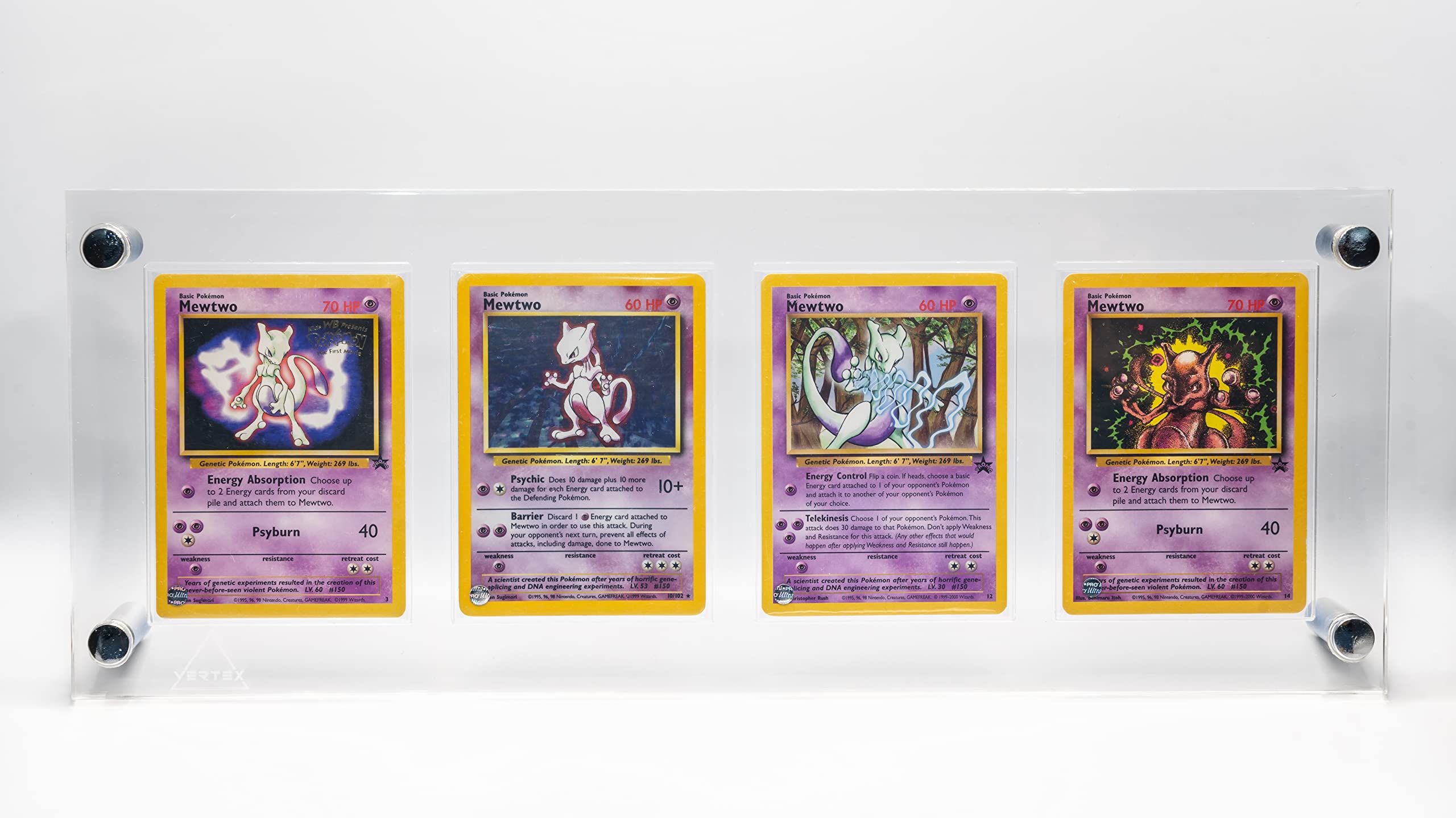 4-Slot Clear Acrylic Trading Card Display Stand with UV Protection - Perfect for Pokemon, Magic, and Sports Card Collections - Ideal for Showcasing Valuable Cards at Home or in Stores
