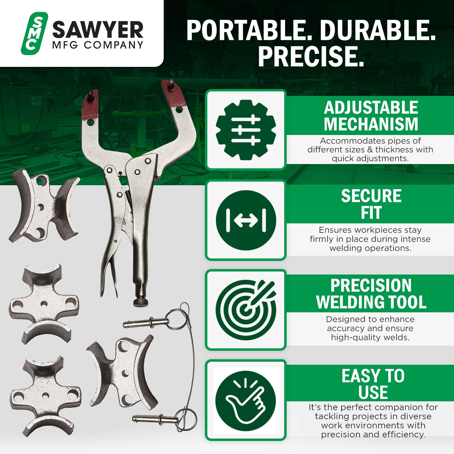 Sawyer Mfg 3rd Hand Welding Clamp - Portable Pipe Alignment Tool for Butt Weld Pipes - Lightweight Multifunctional Welder Accessory - Perfect for Plumbing, HVAC & Metal Fabrication Projects
