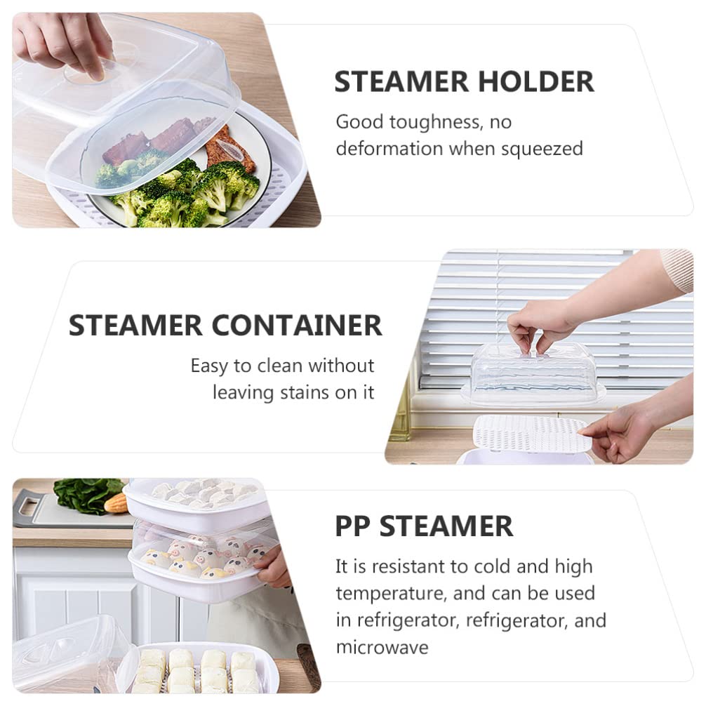 Operitacx Microwave Steamer Basket - Mini Vegetable & Fish Steamer for Cooking, Dishwasher & Freezer Safe - Perfect for Bao Buns, Dumplings, and Healthy Meal Prep