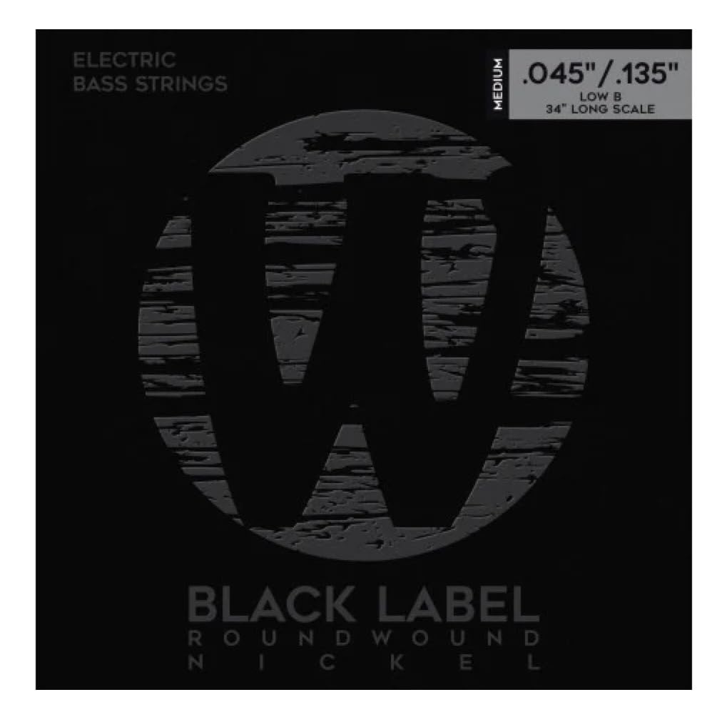 Warwick Black Label Stainless Steel Medium 5-String Bass Guitar Strings - Perfect for Rock, Jazz & Studio Recording