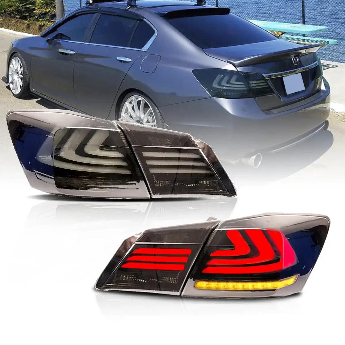 LED Tail Light Assembly with Sequential Turn Signal for 2013-2017 Honda Accord 9th Gen Sedan - Upgrade Your Car's Style & Safety for Night Driving & Custom Looks