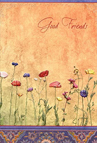 Glittery Wild Flowers Birthday Card - Best Friends Greeting Card for Women, Girls, BFF - Perfect for Birthdays, Anniversaries, Thank You & Friendship Day Gifts