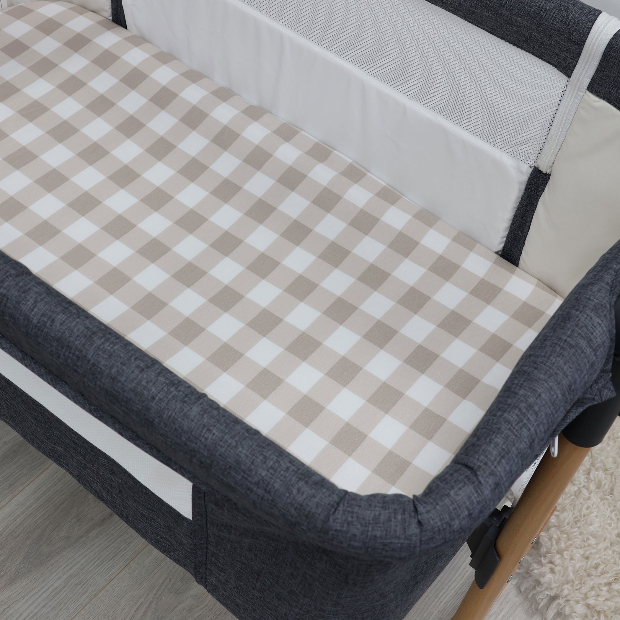 2-Pack Jersey Cotton Co-Sleeper & Bedside Sleeper Fitted Sheets - Olive & Taupe - Soft Baby Bassinet Sheets for Nursery, Travel & Overnight Stays