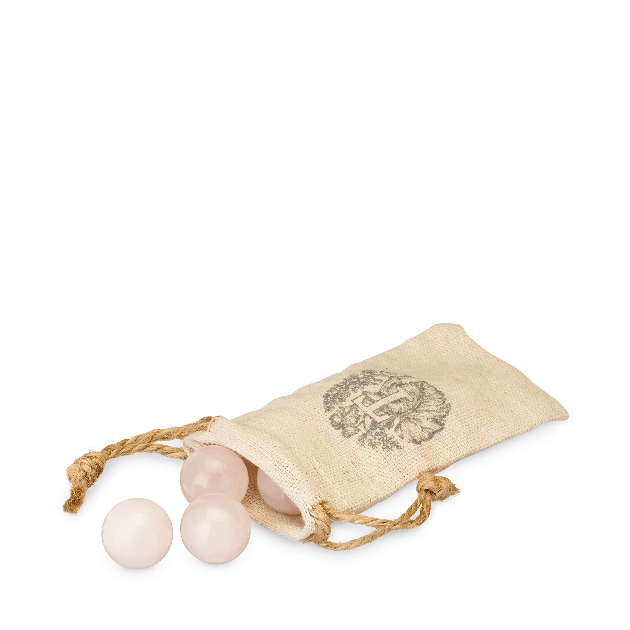 Twine Rose Quartz Wine Gems - Set of 6 Pink Drink Chillers & Whiskey Stones | Real Polished Rose Quartz Stone Spheres for Wine, Cocktails & Whiskey | Perfect for Parties, Gifts & Home Bars