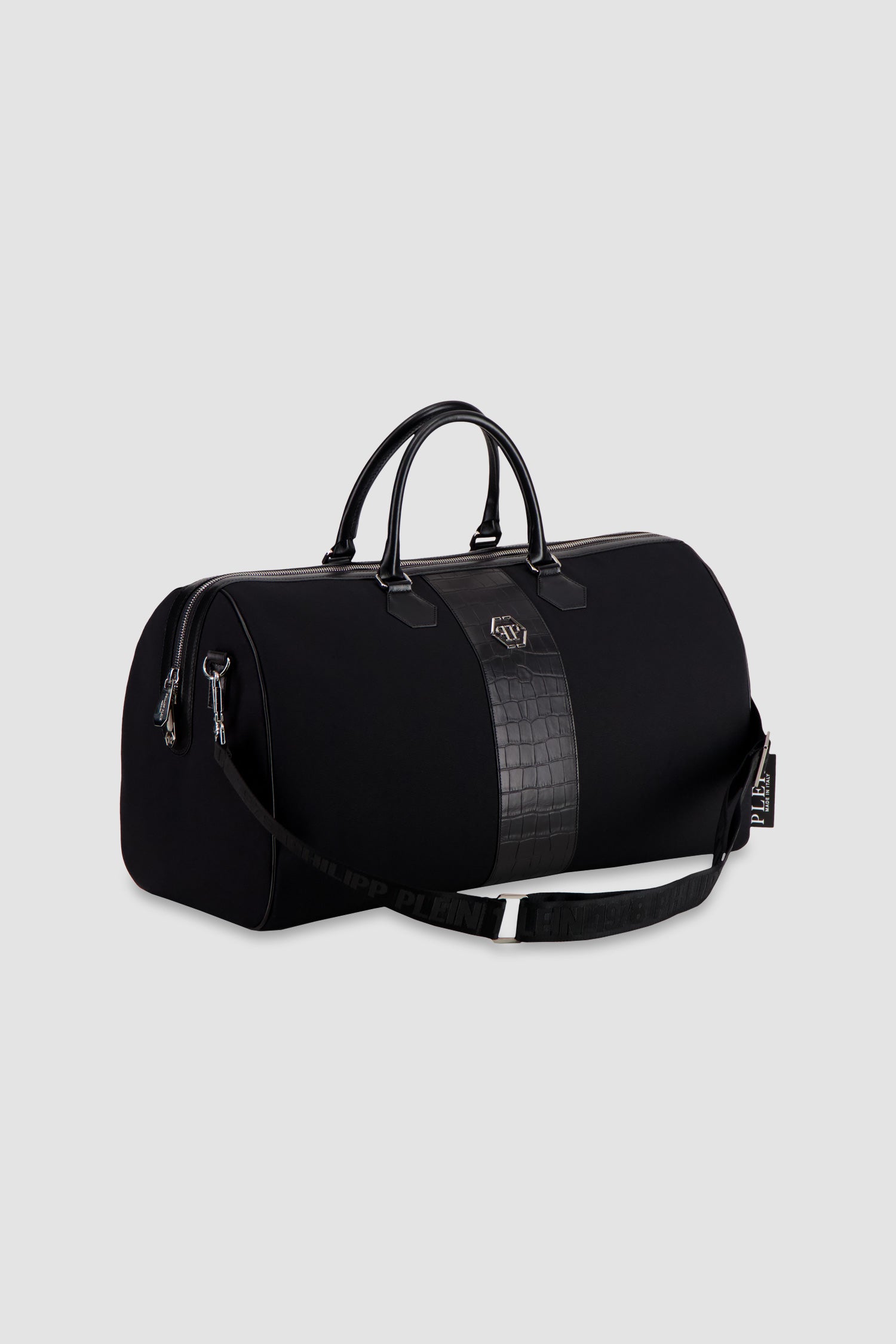 Philipp Plein Crocodile Effect Canvas Handbag for Women - Stylish Designer Tote Bag for Work, Travel, and Everyday Use