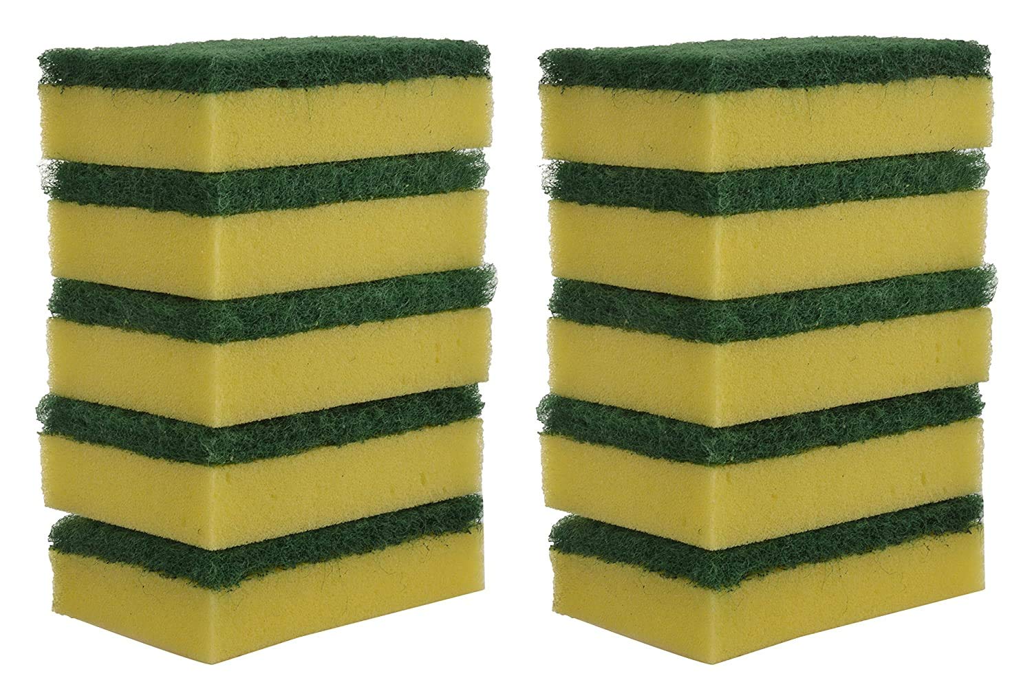 Macaw 2-in-1 Multipurpose Scrub Pad with Sponge - Non-Scratch Kitchen Scrubber for Dishes, Utensils, Tiles & Sinks (10 Pack) - Perfect for Daily Cleaning & Tough Stains