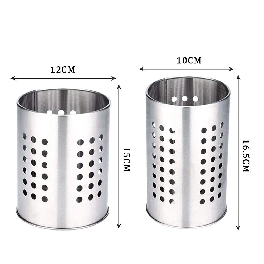 2-Pack Stainless Steel Kitchen Utensil Holder - Drawer & Countertop Organizer for Cooking Tools