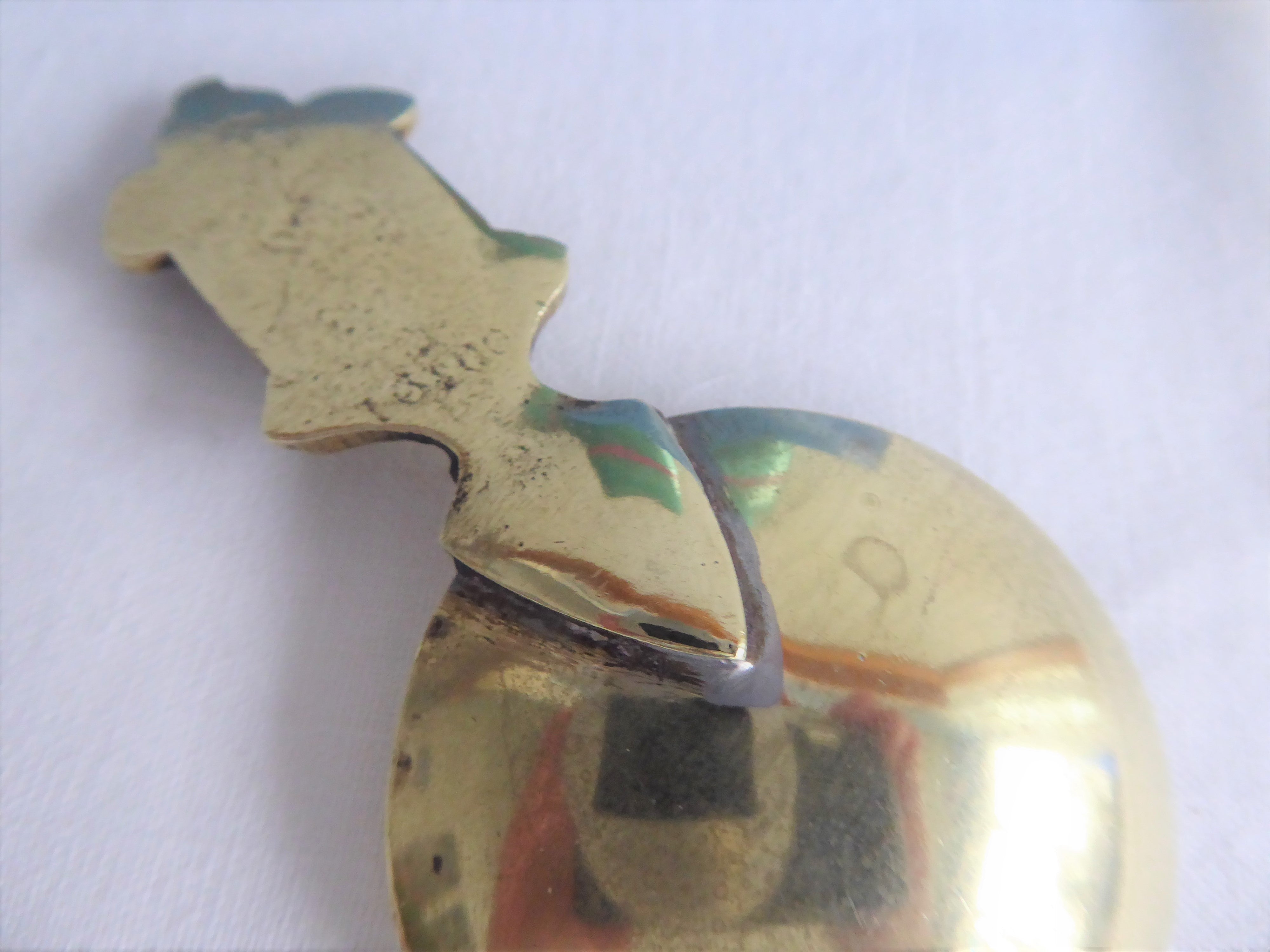 Antique Victorian Brass Tea Caddy Spoon - York Crossed Keys & Mitre Design 1890s Souvenir - Perfect for Tea Ceremonies, Collectors & Home Decor