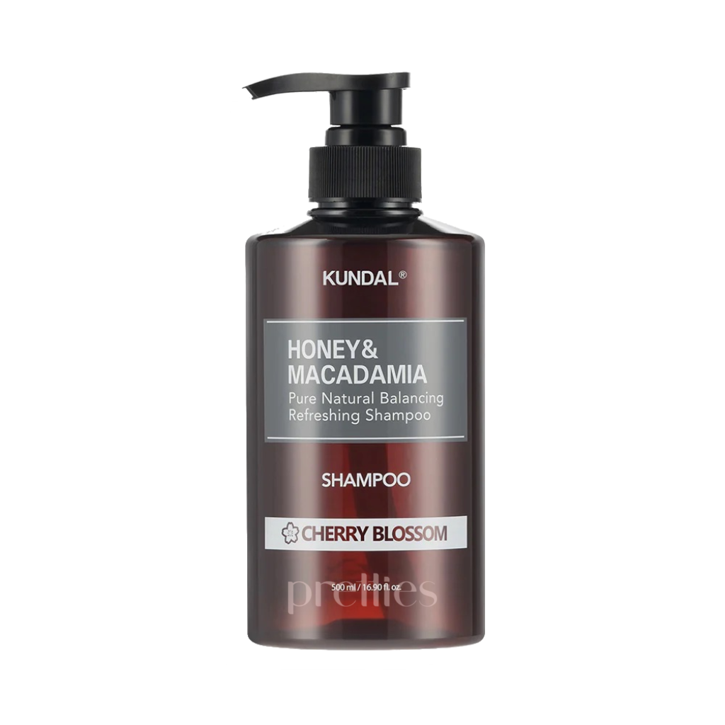 KUNDAL Honey & Macadamia Natural Shampoo 500ml - Cherry Blossom Scent for Dry & Damaged Hair - Hydrating & Nourishing Hair Care for Daily Use at Home or Salon