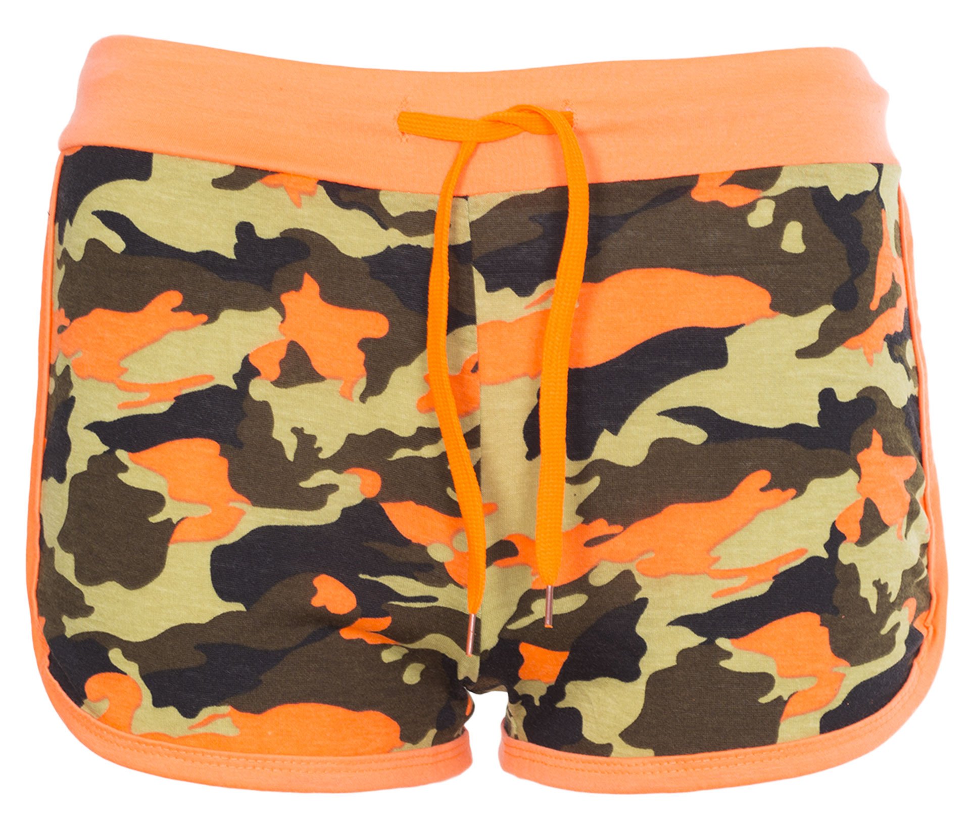 NOROZE Girls Kids Camo Brooklyn Rose Print Hot Pants Shorts - Trendy Camouflage Summer Shorts for Girls, Comfortable Stretchy Playwear, Perfect for Outdoor Activities, Playdates & Casual Wear