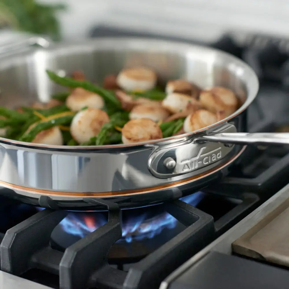 All-Clad 10-Piece 5-Ply Stainless Steel Cookware Set with Copper Core - Professional Kitchen Cookware for Home Chefs & Cooking Enthusiasts - Perfect for Searing, Sautéing, Boiling & Gourmet Meal Preparation
