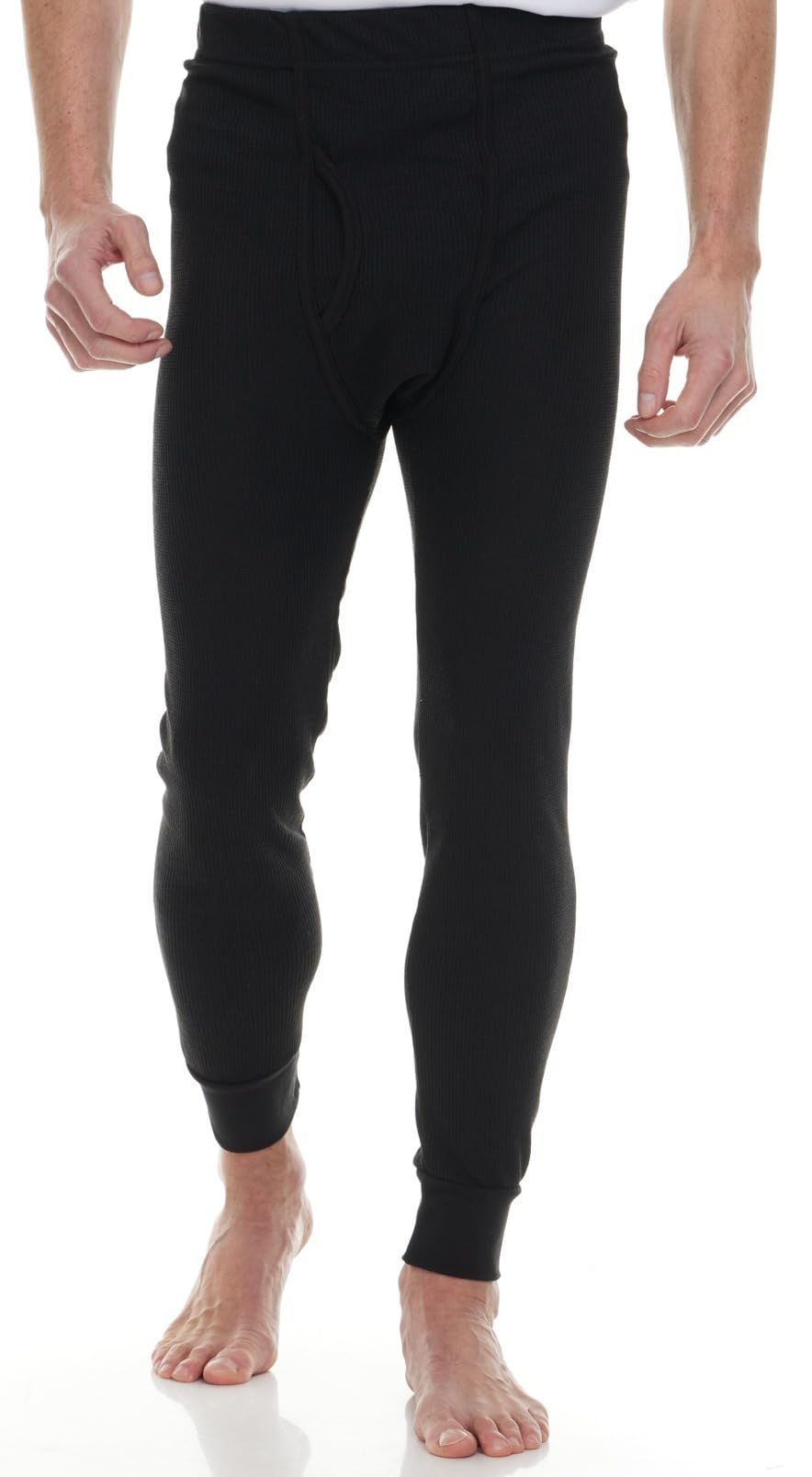2-Pack Men's Thermal Underwear Set - Cotton Base Layer Long Johns Top & Bottom for Winter, Cold Weather - Solid Colors - Ideal for Skiing, Hiking, and Outdoor Activities