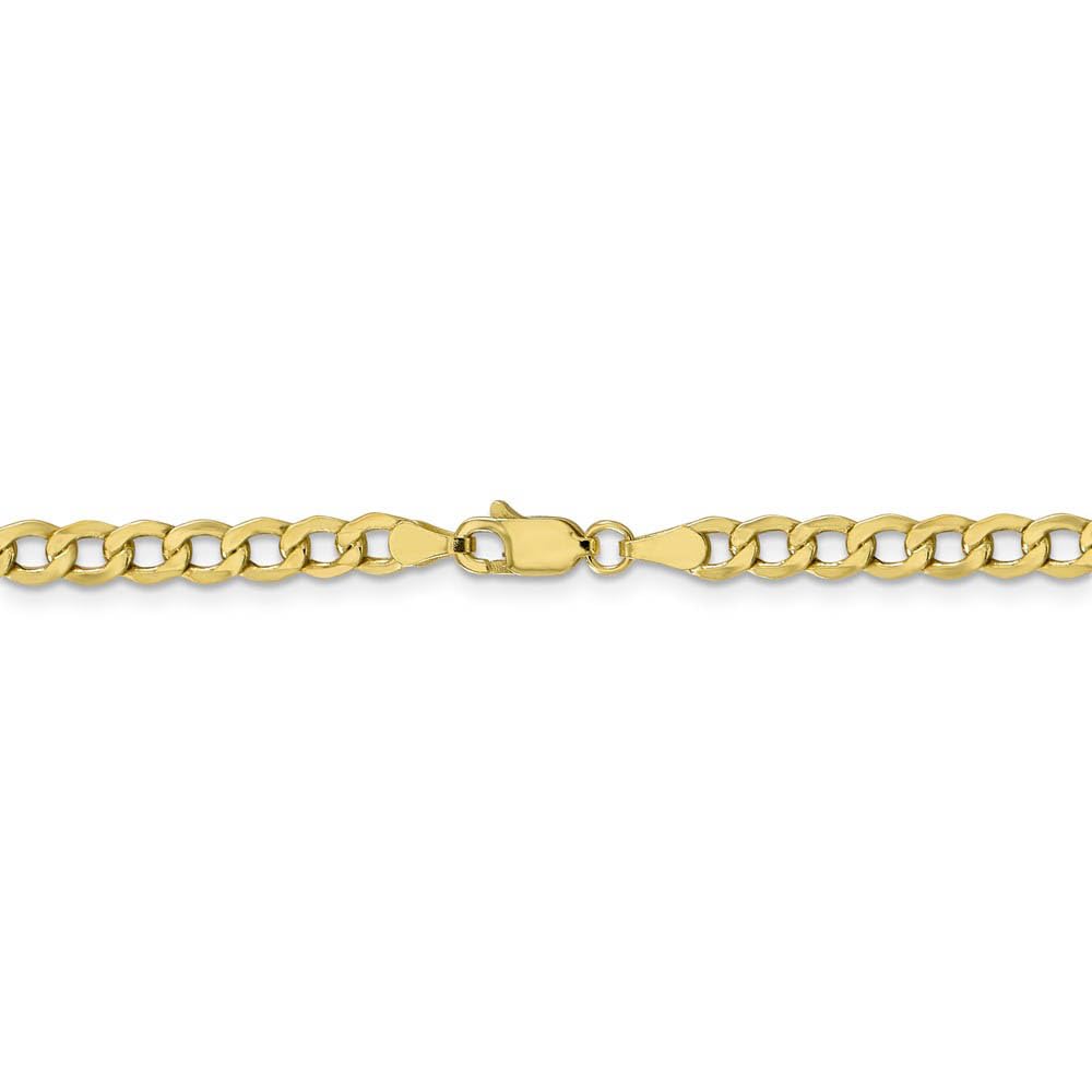 The Black Bow 4.3mm 10k Yellow Gold Hollow Curb Link Chain Necklace - Perfect for Everyday Wear and Special Occasions