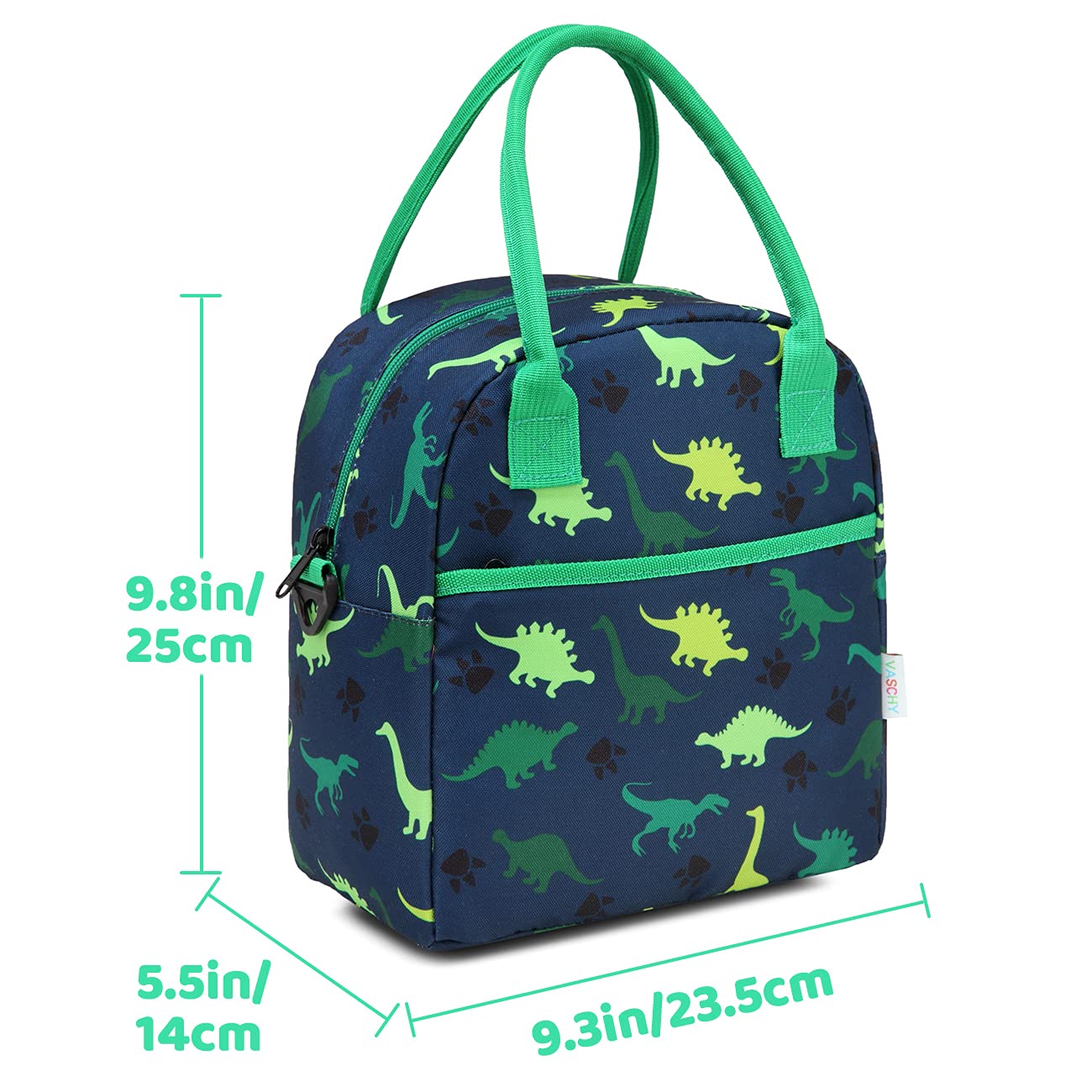 VASCHY Insulated Lunch Box Bag for Kids - Lightweight Dinosaur Lunch Tote for Boys & Girls - Perfect for School, Daycare & Kindergarten - Keep Meals Fresh & Fun