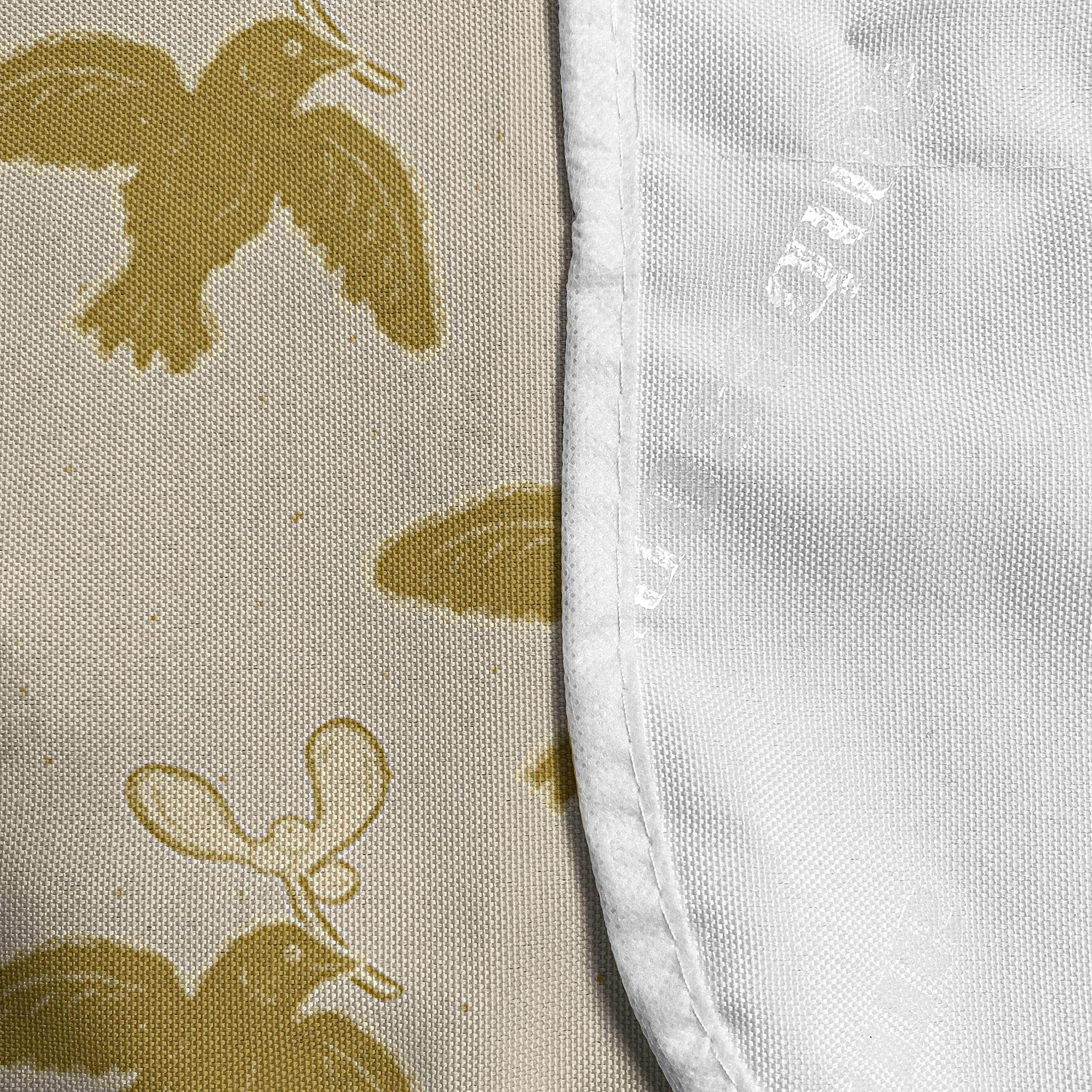 Ambesonne Microwave Oven Cover - Grunge Style Flying Bird & Mistletoe Nature Design, Waterproof Kitchen Organizer with Pockets, 36x12 Inches, Pale Coffee Champagne - Perfect for Protecting Appliances & Organizing Kitchen Essentials