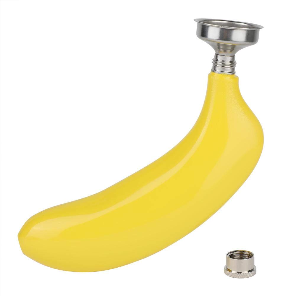 5oz Stainless Steel Banana-Shaped Whiskey Flask with Funnel - Portable Pocket Alcohol Bottle for Wine, Liquor & Spirits - Perfect for Outdoor Camping, Hiking, Travel & Gifts