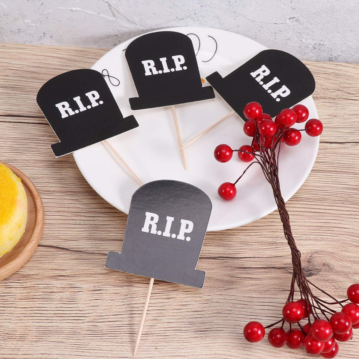 VALICLUD 10pcs Halloween Cake Toppers Set - Spooky Cemetery Cupcake Picks & Cake Decorations for Halloween Party, Birthday, Themed Desserts - Perfect for DIY Cupcakes, Cakes, Cookies & Dessert Table Decor