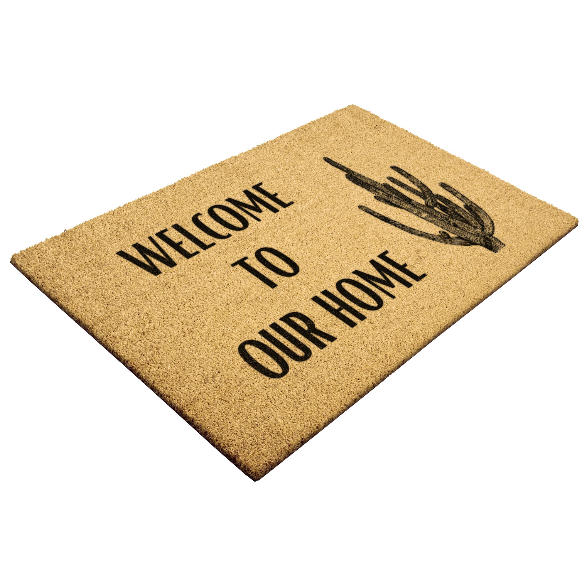 Durable Southwestern Cacti Welcome Mat - Heavy Duty Coir Doormat for Outdoor & Indoor Use - Perfect for Porch, Patio, and Entryway Decor
