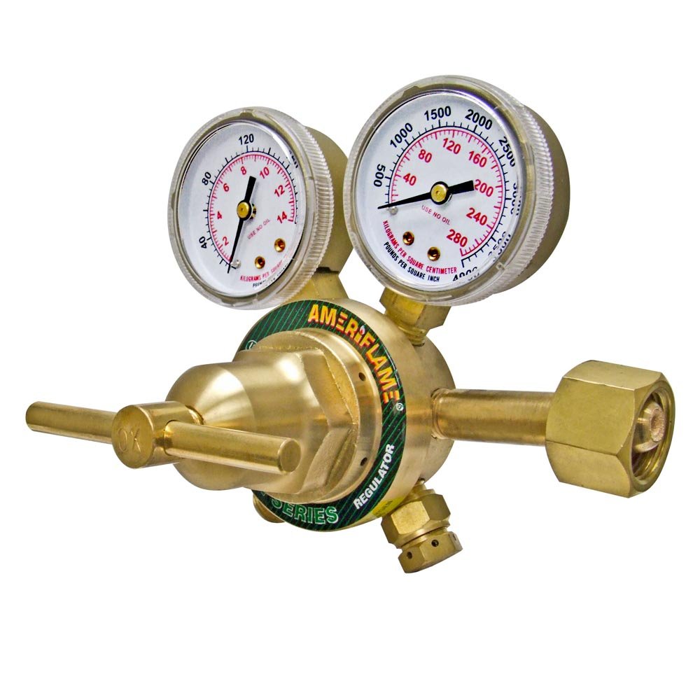 R250-540 Medium Duty Single Stage Oxygen Regulator with CGA540 Inlet - High Flow Gas Control for Welding, Cutting & Medical Oxygen Tanks