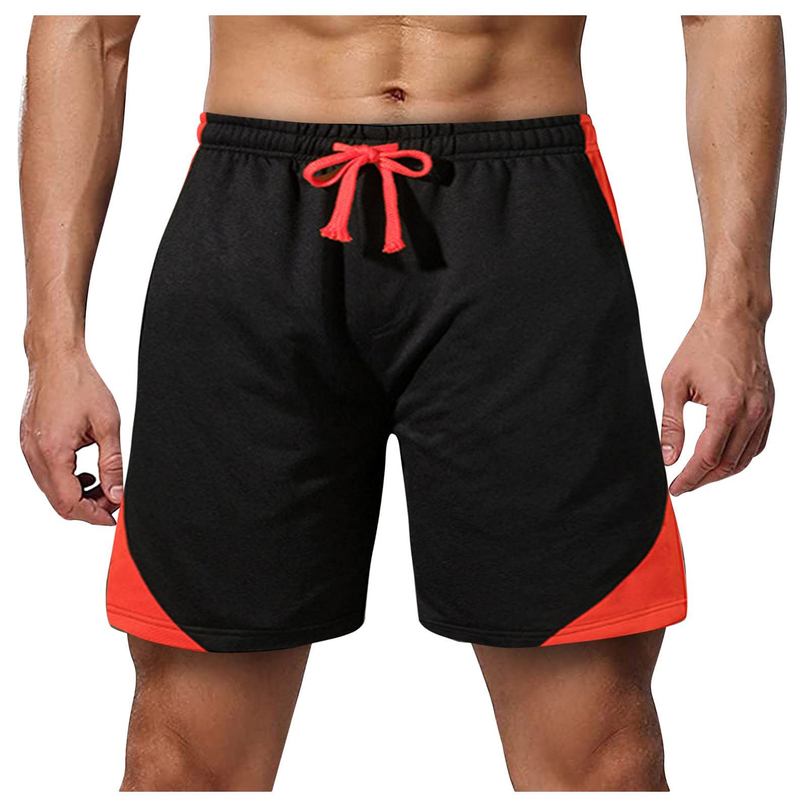 Breathable Men's Sports Shorts - Lightweight Mesh Gym Shorts for Summer Workout & Running - Casual Fitness Shorts with Color Block Design - Perfect for Gym, Jogging & Outdoor Activities