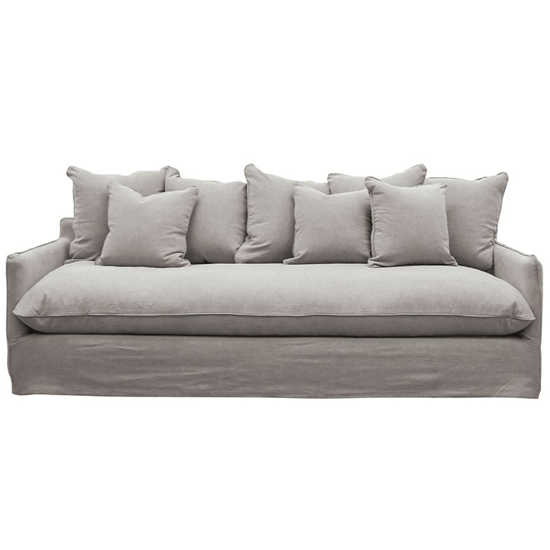 Lotus 3-Seater Sofa Slipcover - Soft Grey Stretchable Couch Cover - Perfect for Living Room, Bedroom & Home Decor Protection