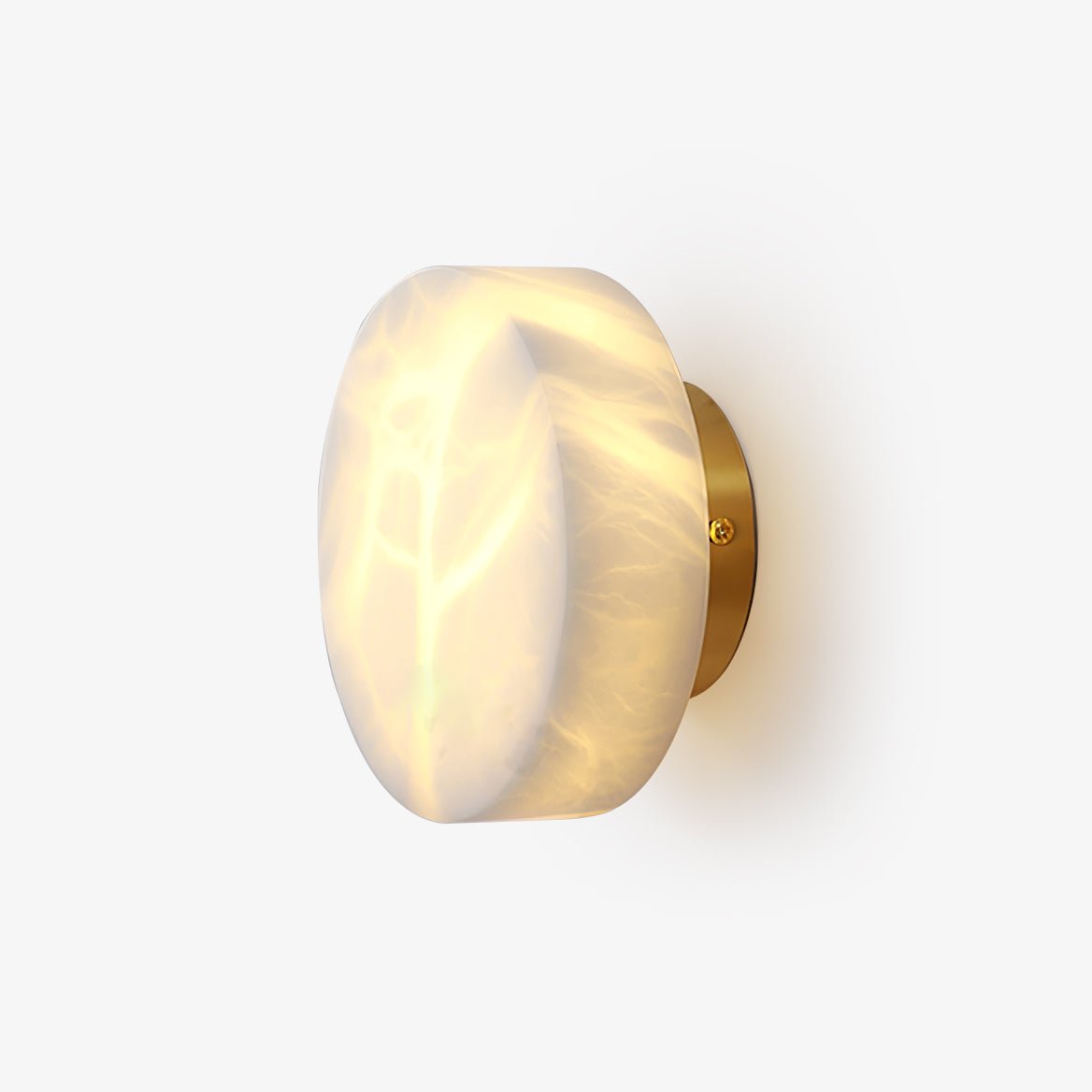 Modern Cylindrical Alabaster Wall Light Fixture - Elegant White Stone Sconce for Bedroom, Living Room & Hallway Lighting