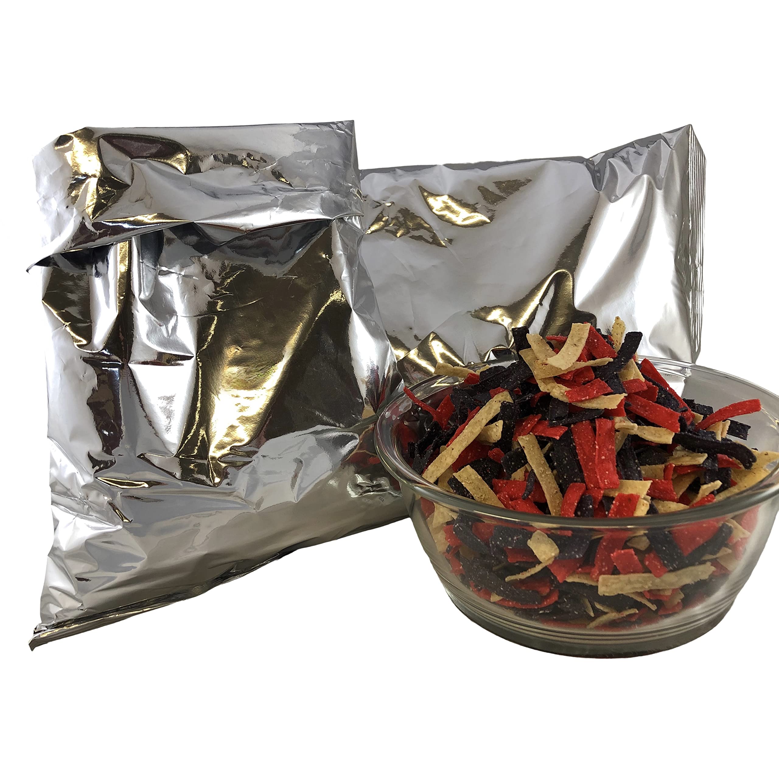Gourmet Tri Color Tortilla Strips - Crispy Southwest Salad Toppers & Snacks - 2 Pack (16oz Each) - Stay Fresh Resealable Bags - Perfect for Salads, Soups, Nachos & Party Snacking