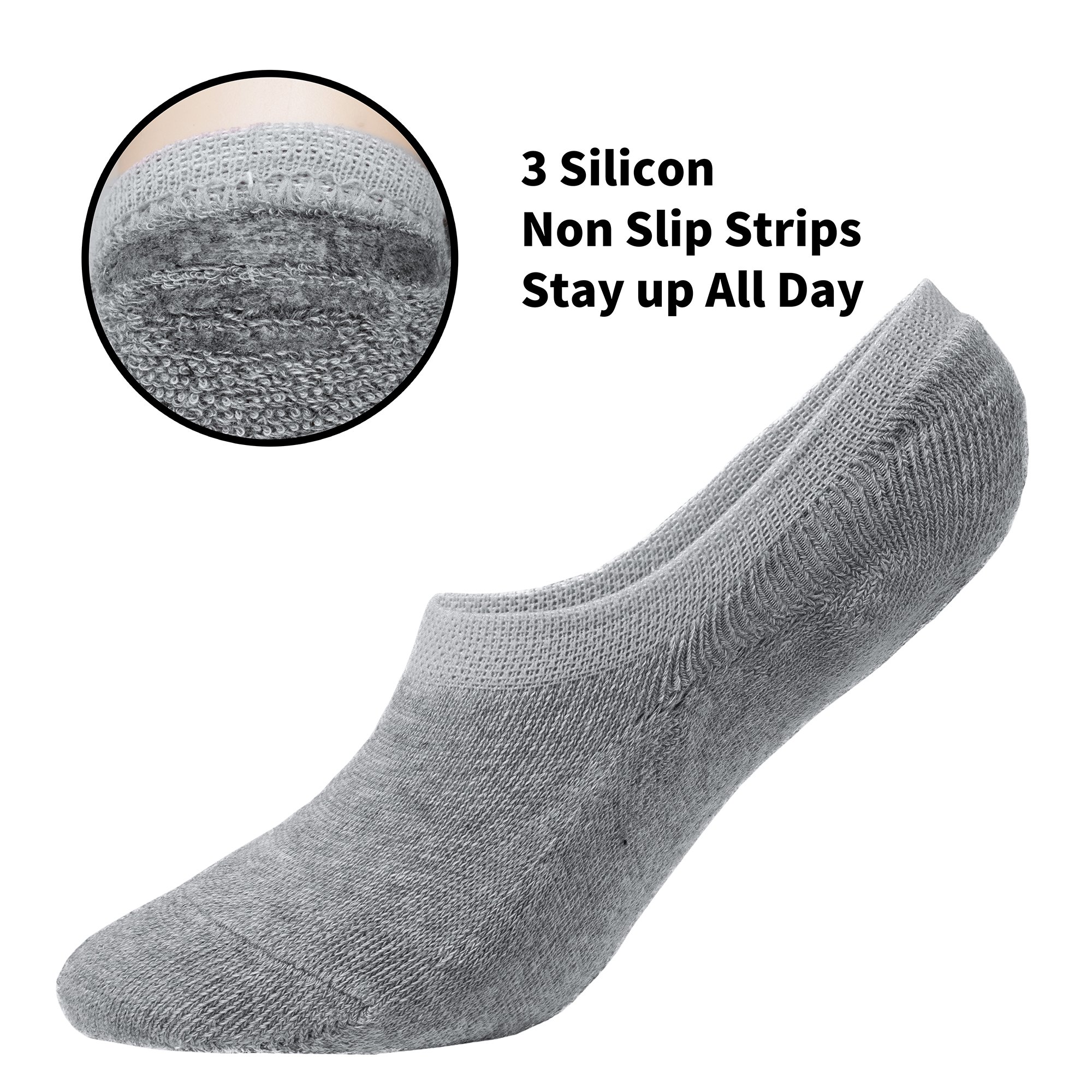 KONY Women's No Show Socks - 6 Pairs Non Slip Cotton Low Cut Ankle Socks with Cushioned Sole for Sneakers & Boat Shoes | Size 6-9 | Perfect for Workouts, Running & Casual Wear