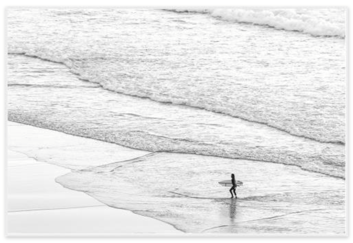 Serene Surfer IV Framed Giclee Print - Premium Ocean Wave Wall Art for Beach House Decor, Coastal Living Room, Office & Bedroom
