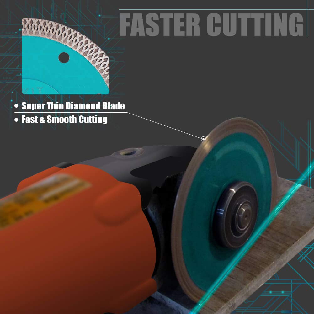 4.5 Inch Ultra Thin Diamond Tile Blade - 5 Pack Porcelain & Ceramic Cutting Disc for Angle Grinder - Perfect for Bathroom Renovation, Kitchen Backsplash & Floor Tile Installation
