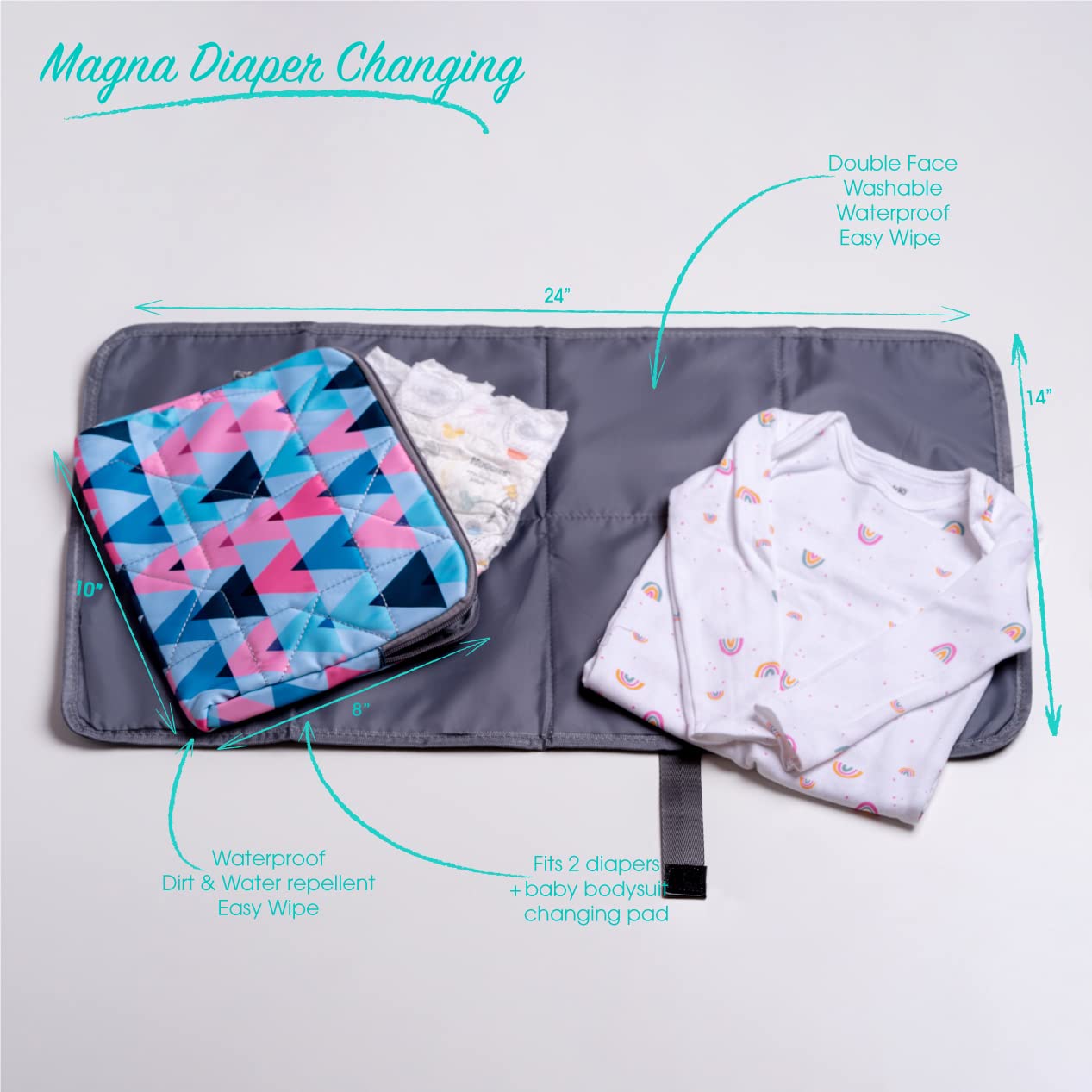 Clamera 5-in-1 Diaper Bag Backpack for Travel - Large Baby Bag with Changing Pad, Insulated Bottle Pockets & Stroller Straps | Perfect for Moms, Dads & Daycare Use