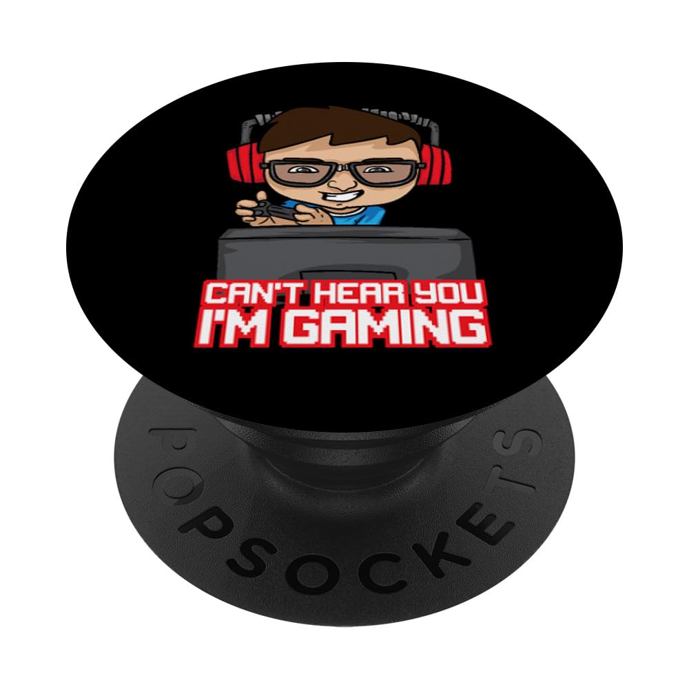 Pro Gamer Headset with PopSocket - Perfect Gaming Gift for PC & Console Players - Can't Hear You I'm Gaming PopGrip for Phones & Tablets - Ideal for Esports, Streaming & Mobile Gaming